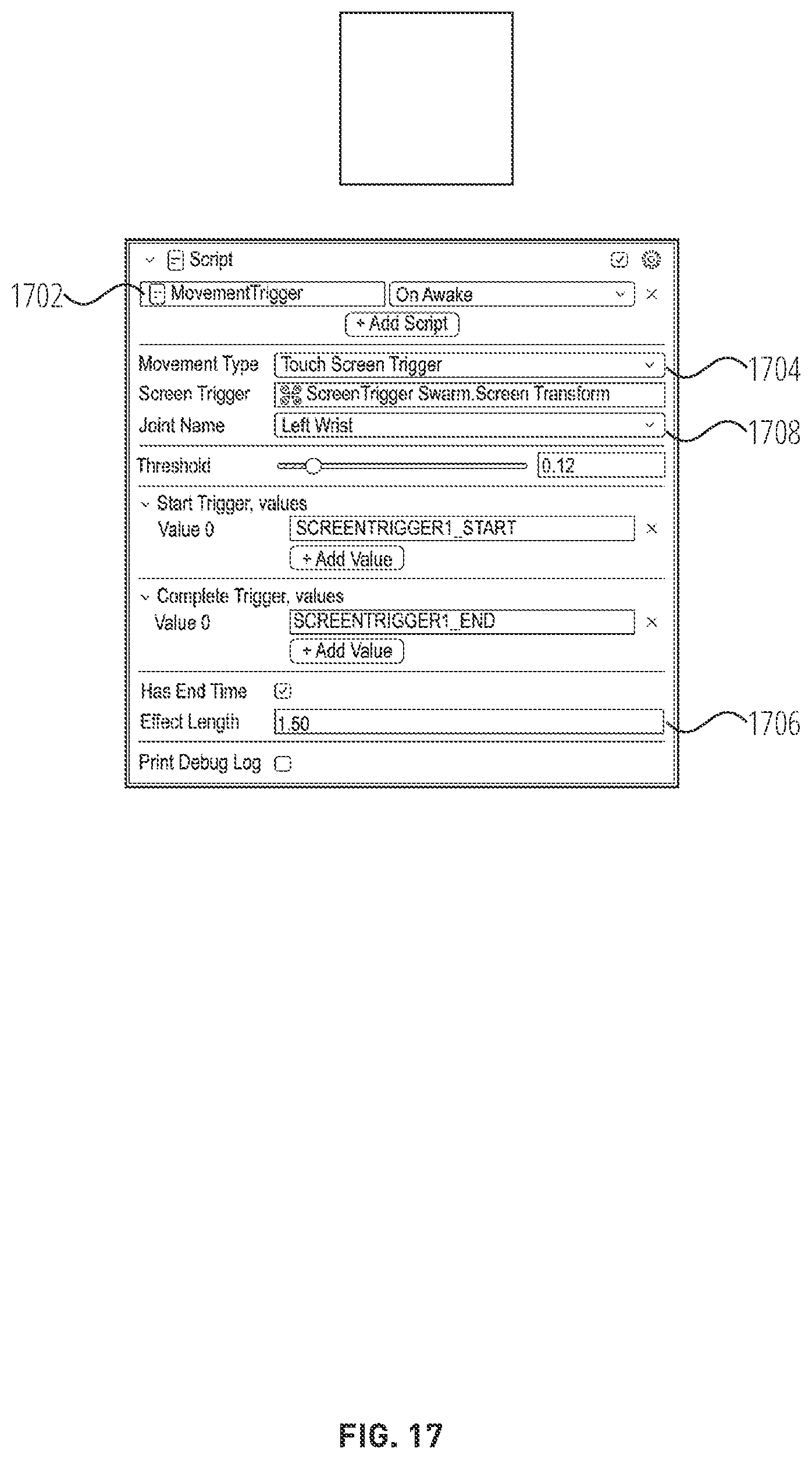 Patent US11832015 Figure 17 – User interface for pose driven virtual effects