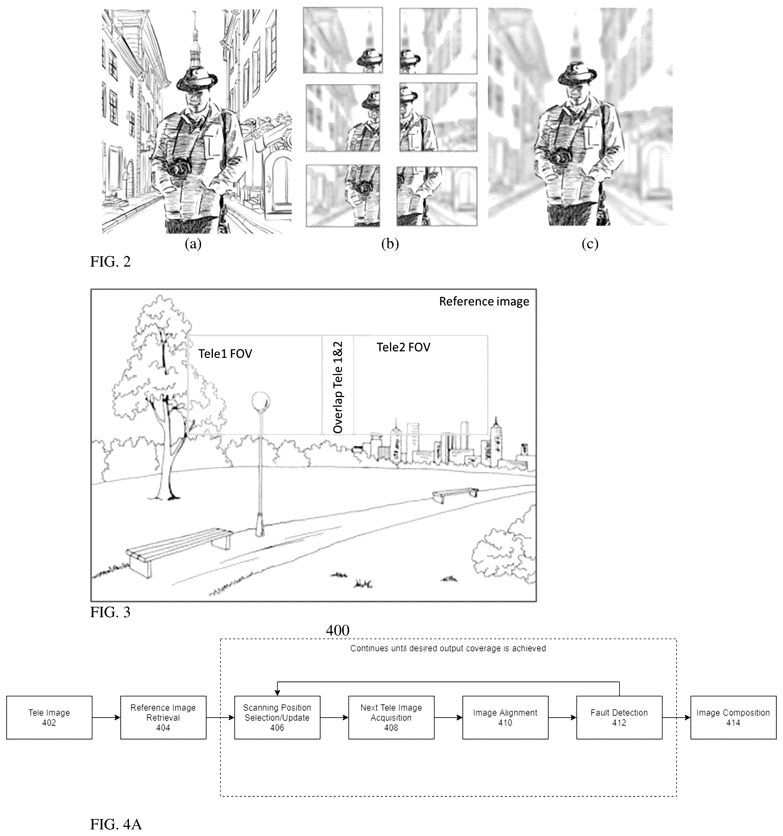 Patent US11832018 Figure 2 – Image stitching in the presence of a full field of view reference image
