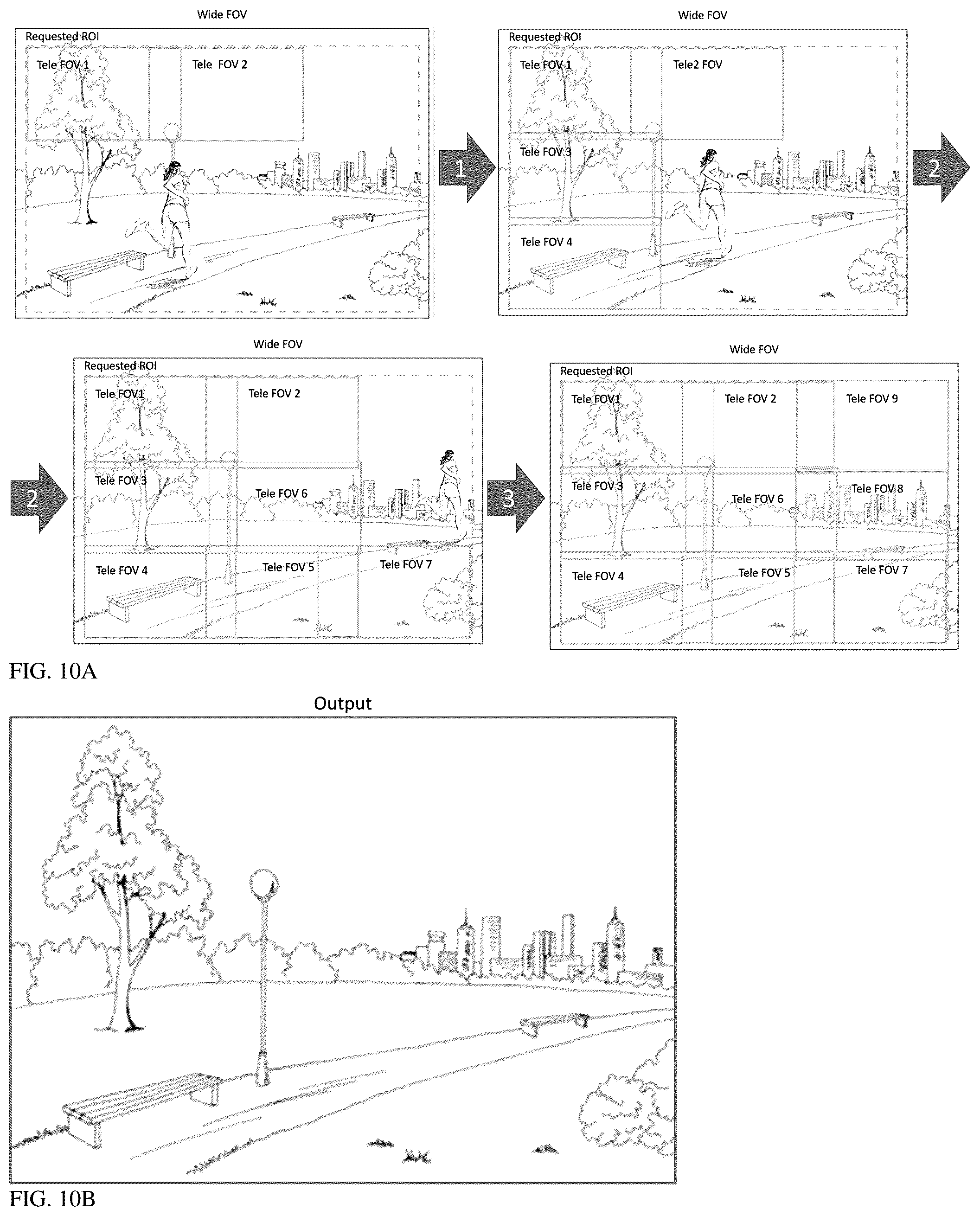 Patent US11832018 Figure 7 – Image stitching in the presence of a full field of view reference image
