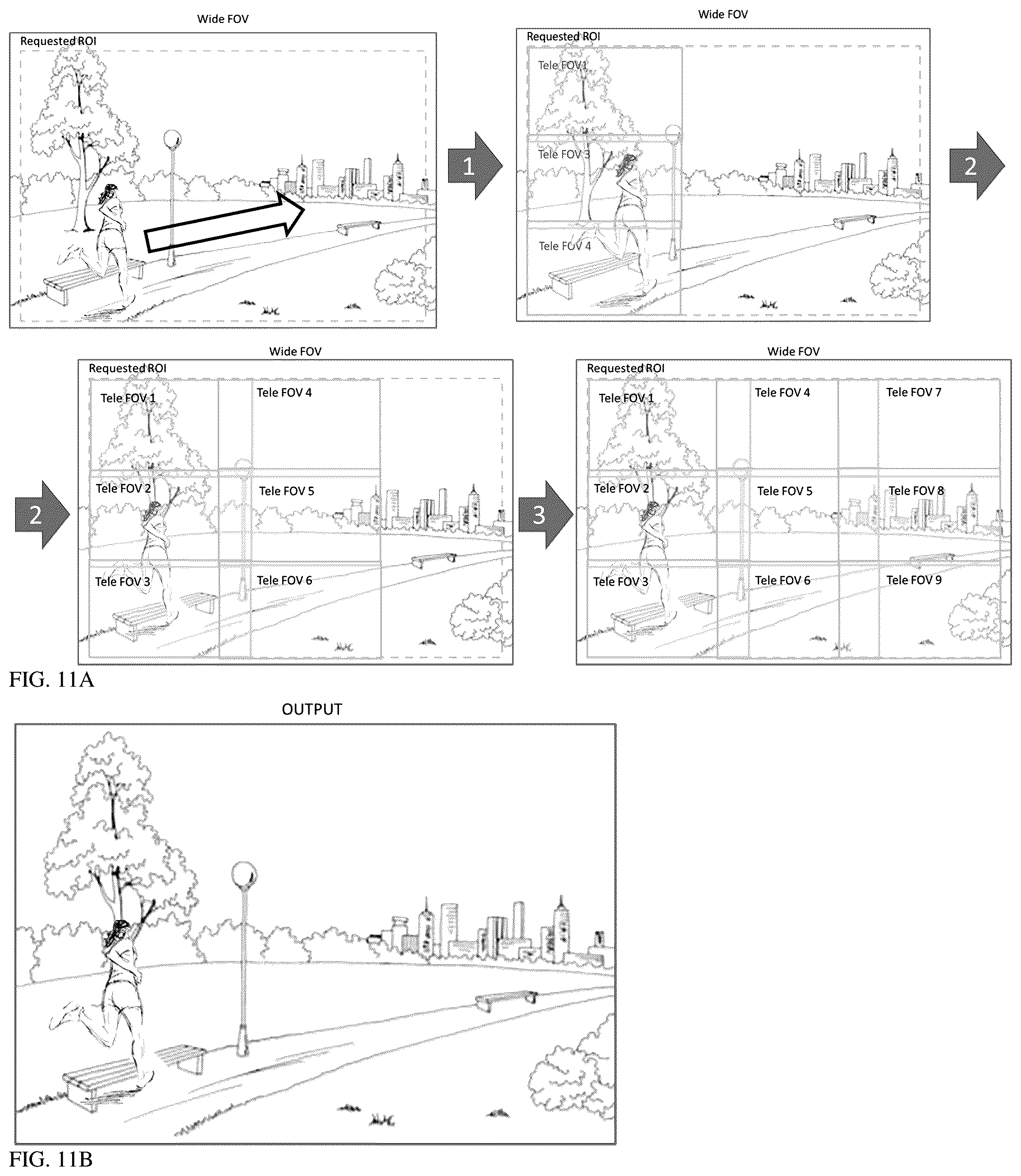Patent US11832018 Figure 8 – Image stitching in the presence of a full field of view reference image