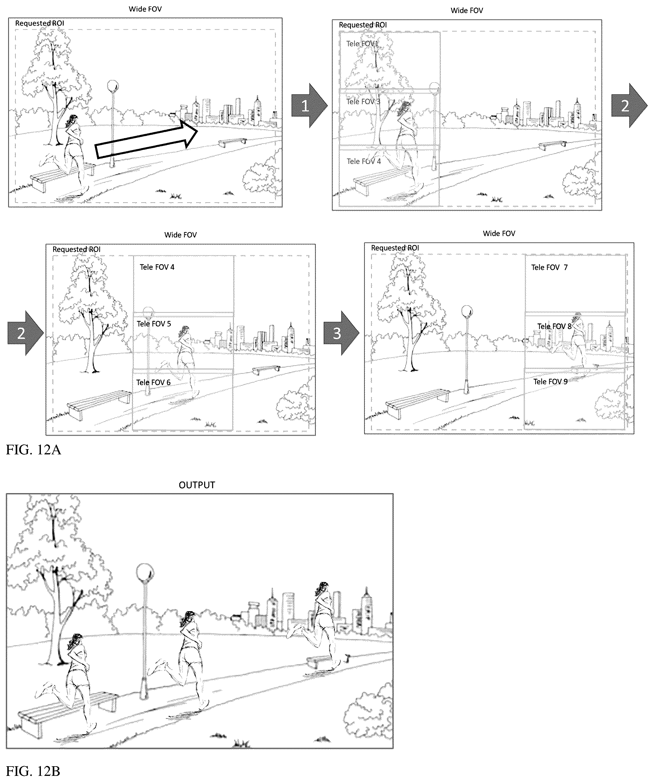 Patent US11832018 Figure 9 – Image stitching in the presence of a full field of view reference image