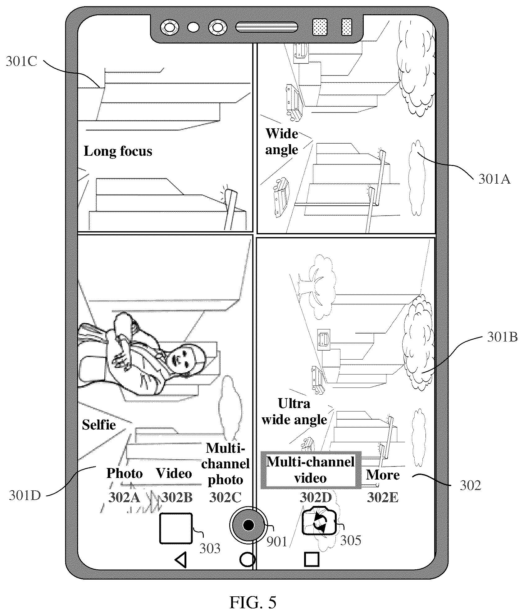 Patent US11832022 Figure 10 – Framing method for multi-channel video recording, graphical user interface, and electronic device
