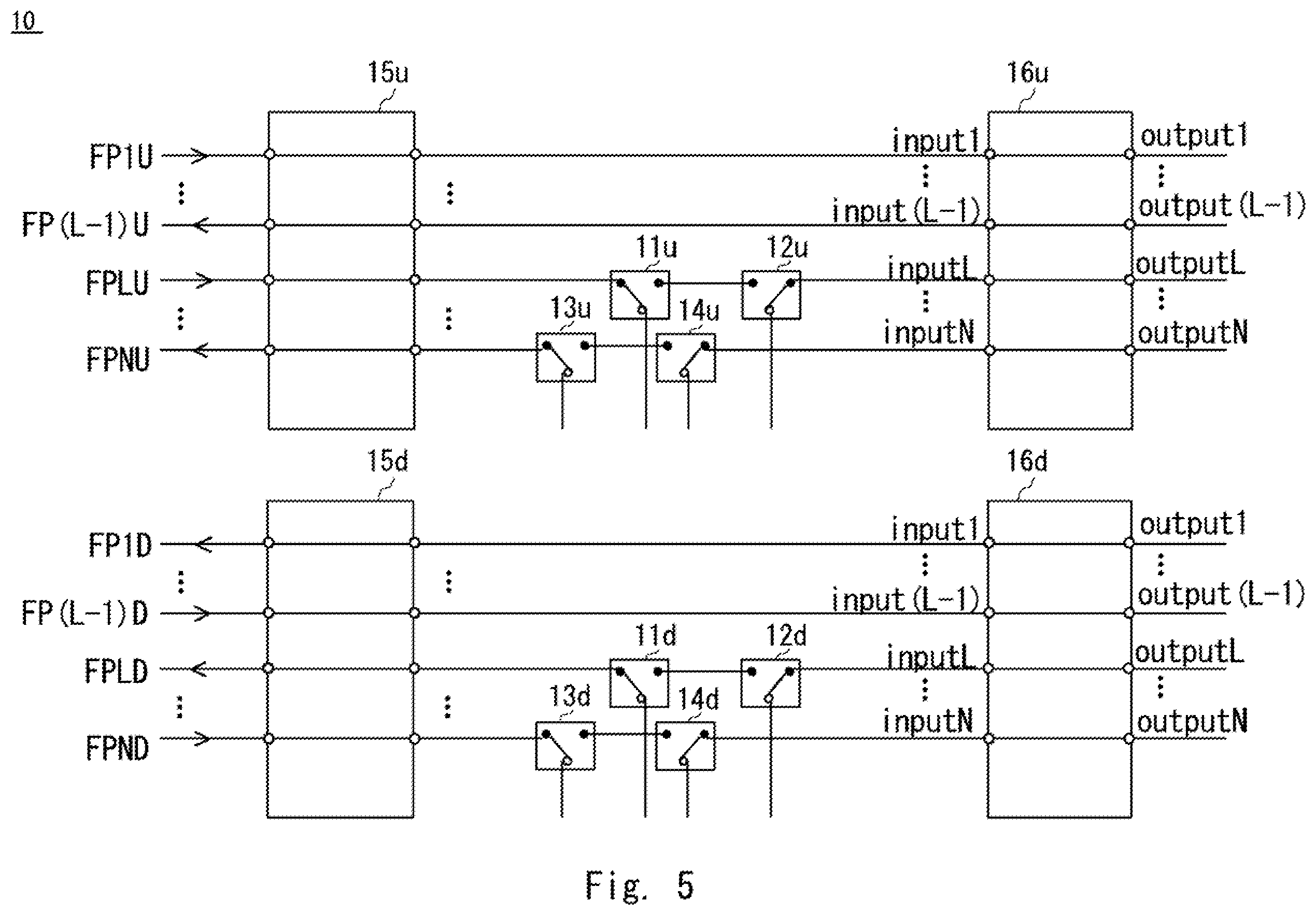 Patent US11832032 Figure 5 – Optical submarine branching apparatus, optical submarine cable system, switching method, and non-transitory computer readable medium