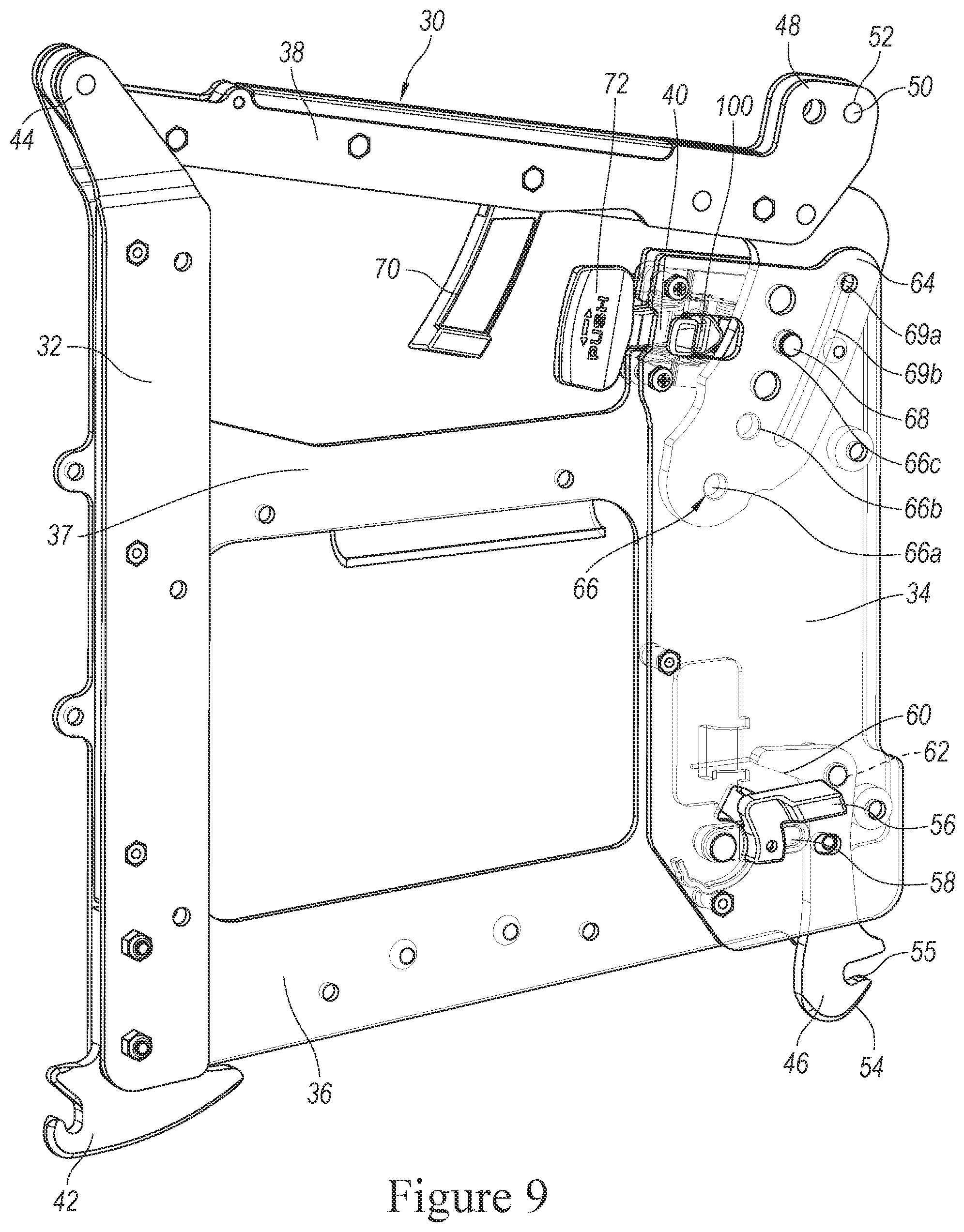 Patent US11832040 Figure 9 – Speaker array with adjustable hanging system