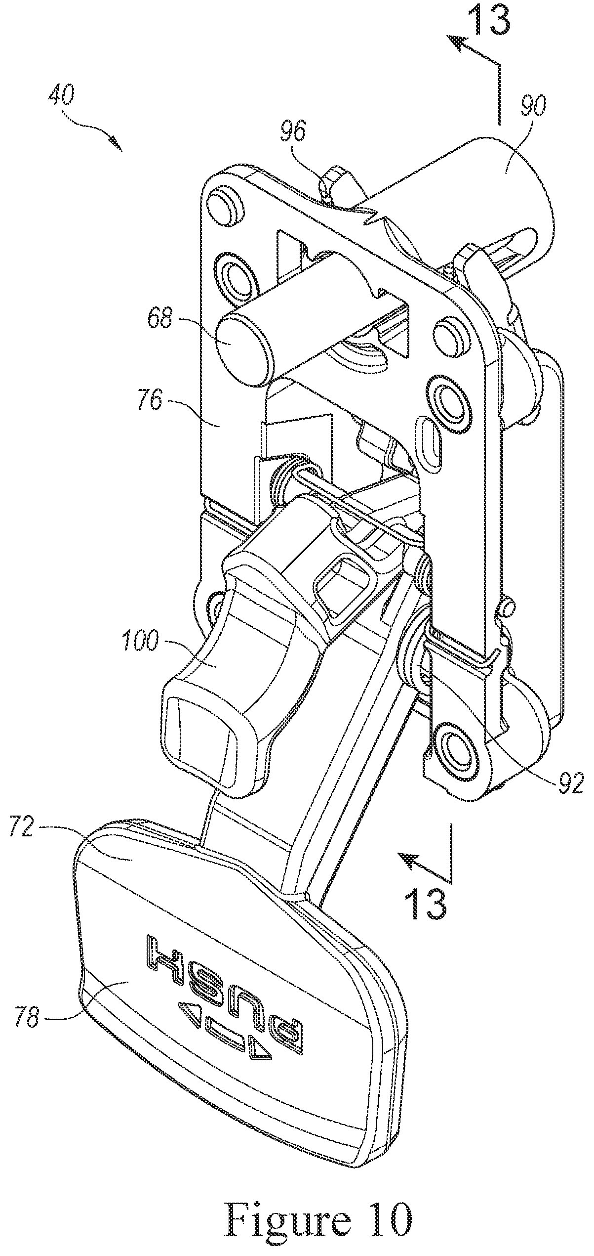 Patent US11832040 Figure 10 – Speaker array with adjustable hanging system