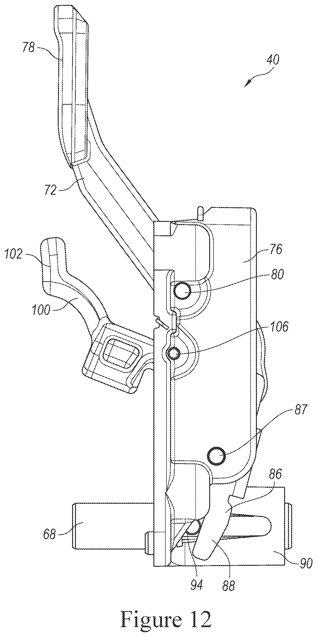 Patent US11832040 Figure 12 – Speaker array with adjustable hanging system