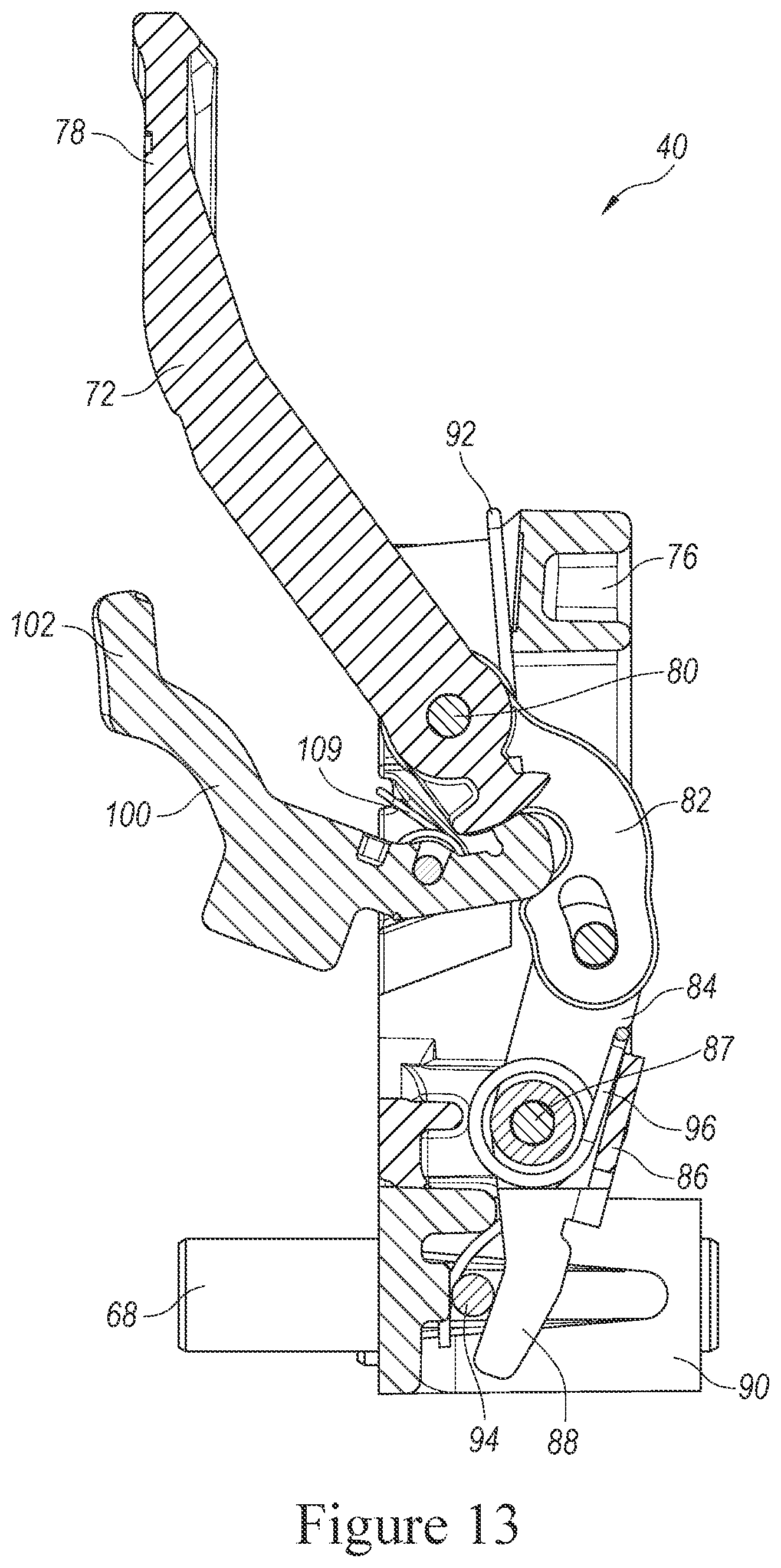 Patent US11832040 Figure 13 – Speaker array with adjustable hanging system