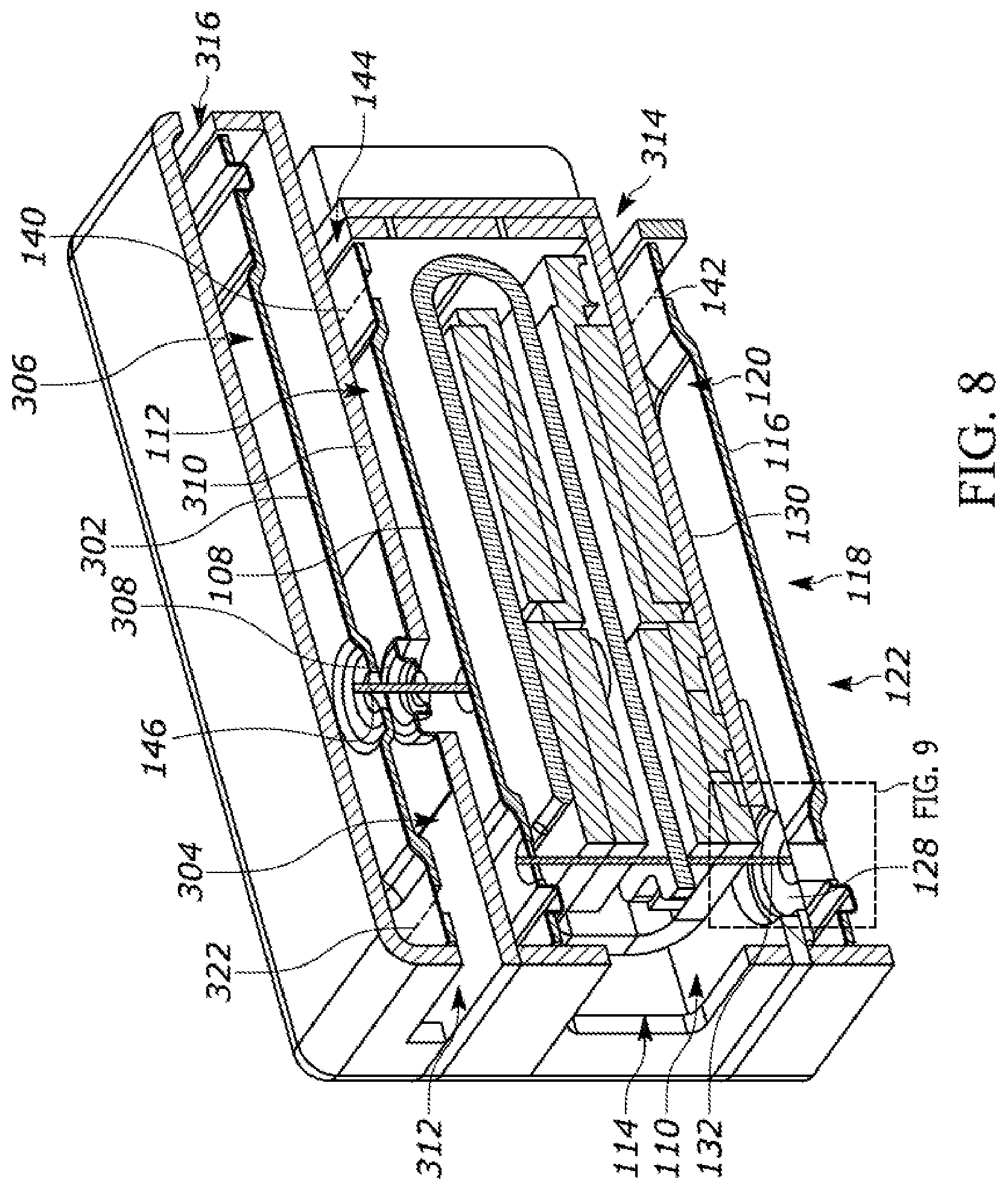 Patent US11832054 Figure 8 – Acoustic receivers with multiple diaphragms