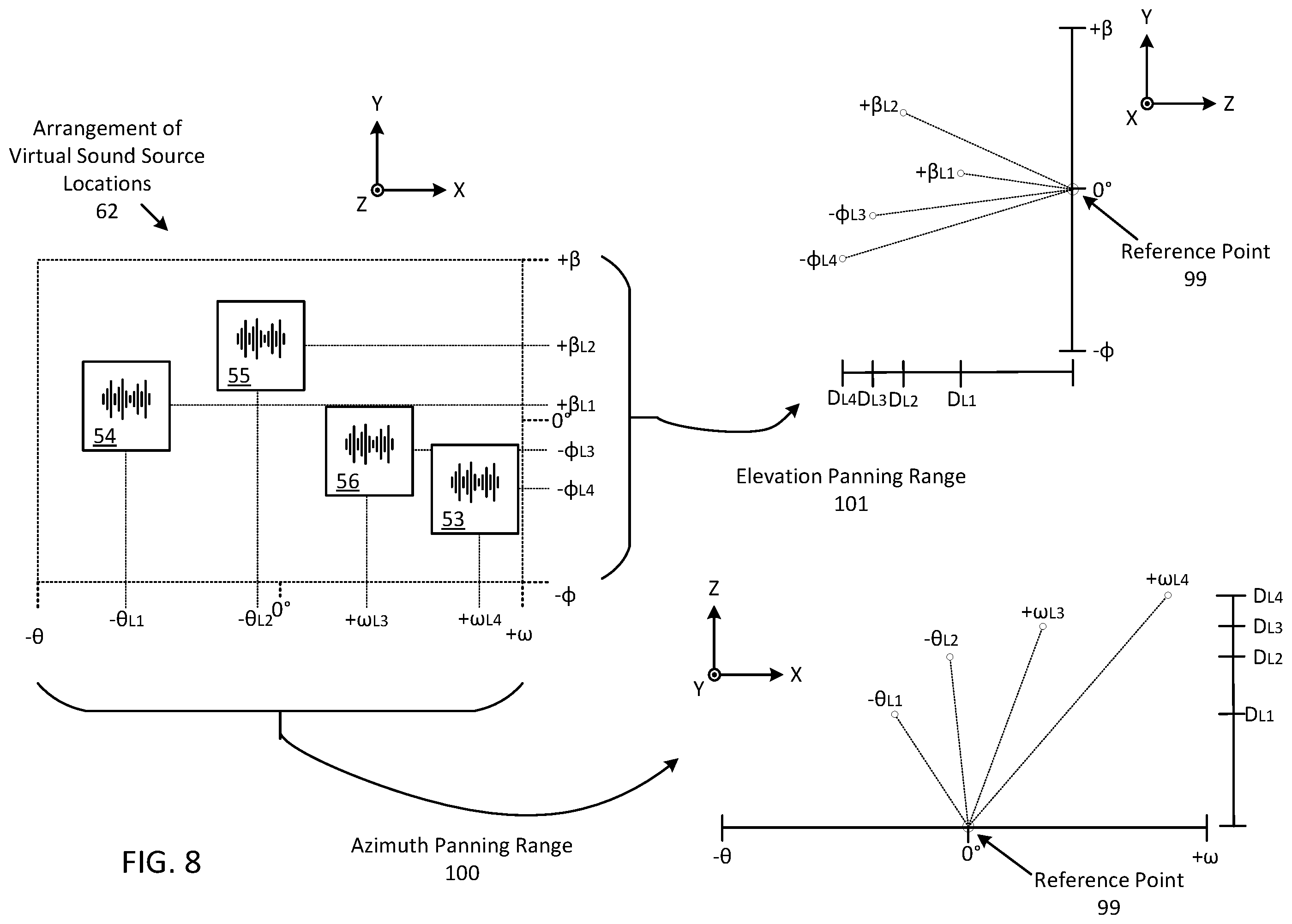 Patent US11832077 Figure 8 – Spatial audio controller