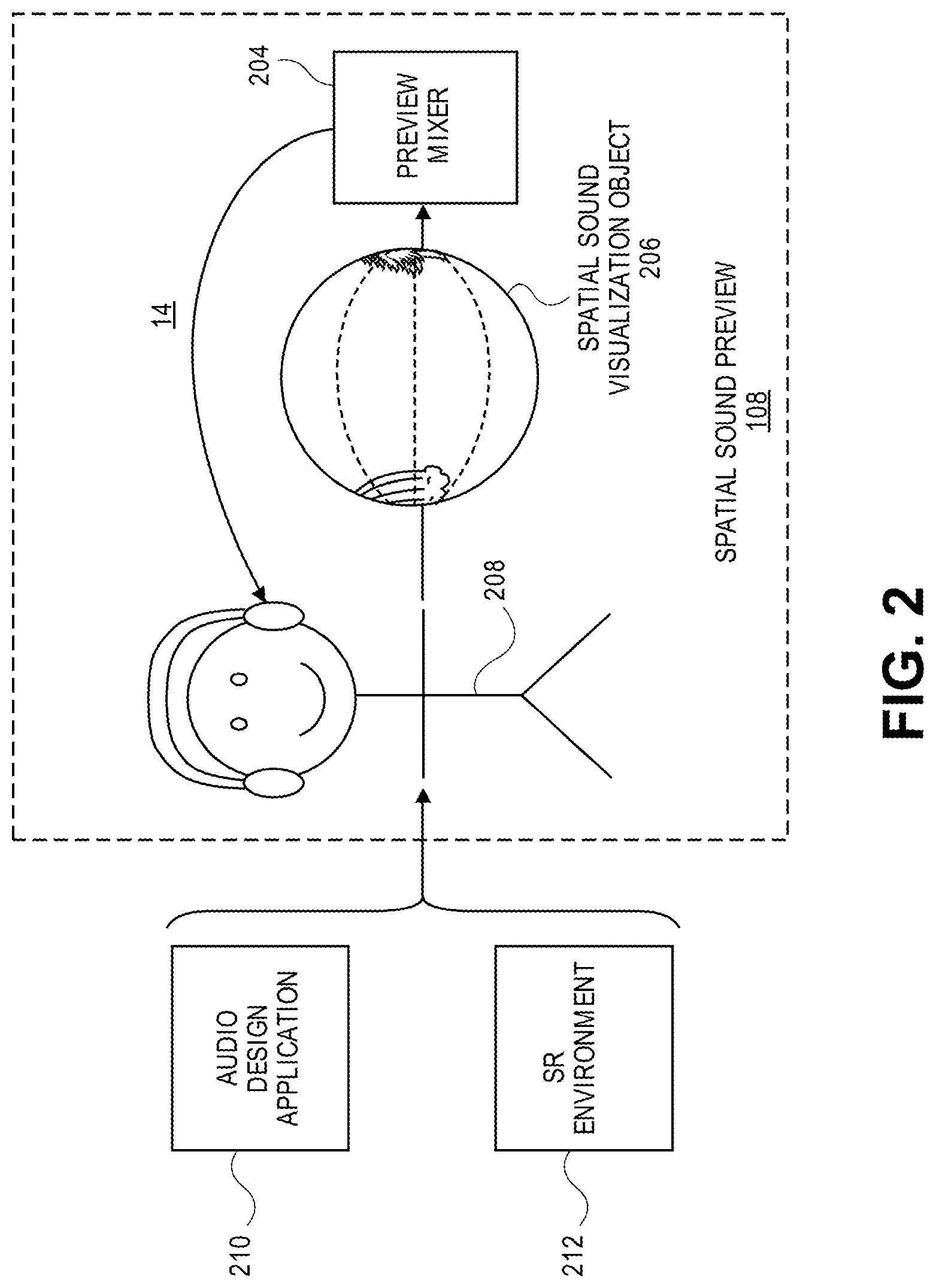 Patent US11832086 Figure 2 – Spatial audio downmixing