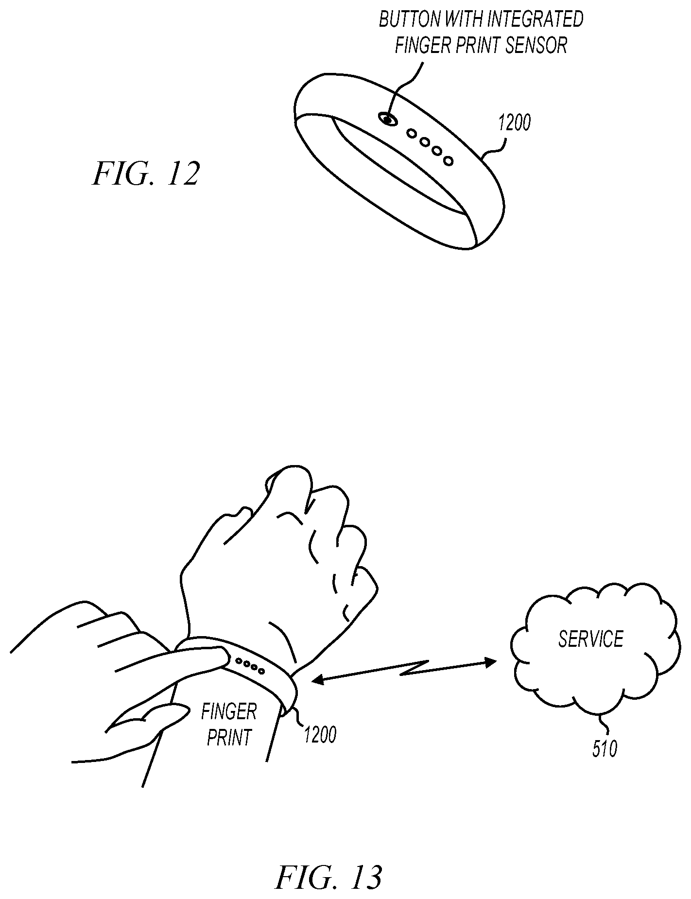 Patent US11832095 Figure 7 – Wearable identity device for fingerprint bound access to a cloud service