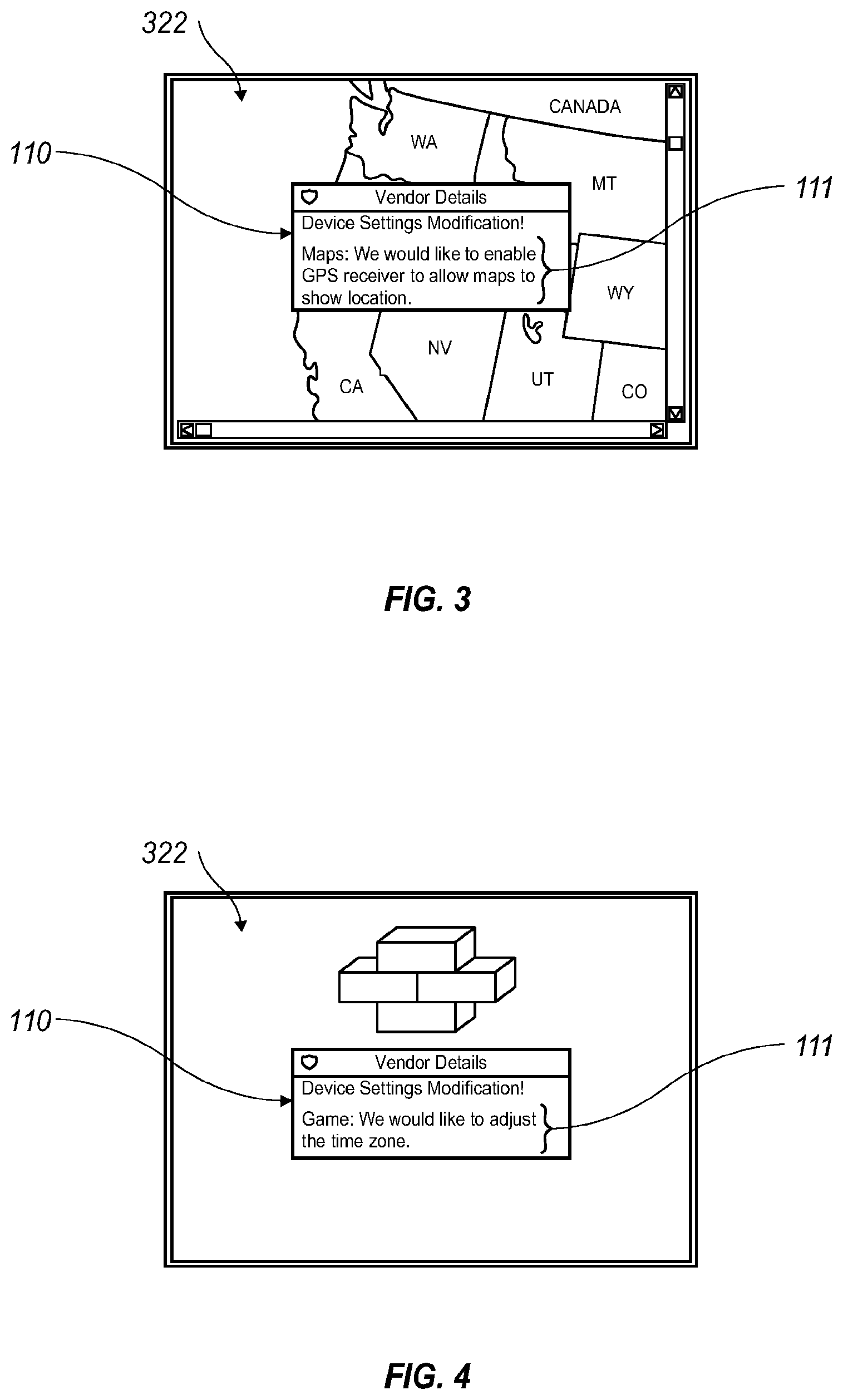 Patent US11832143 Figure 3 – Notification of access control request and explanation indicative of the access control request on a communication device