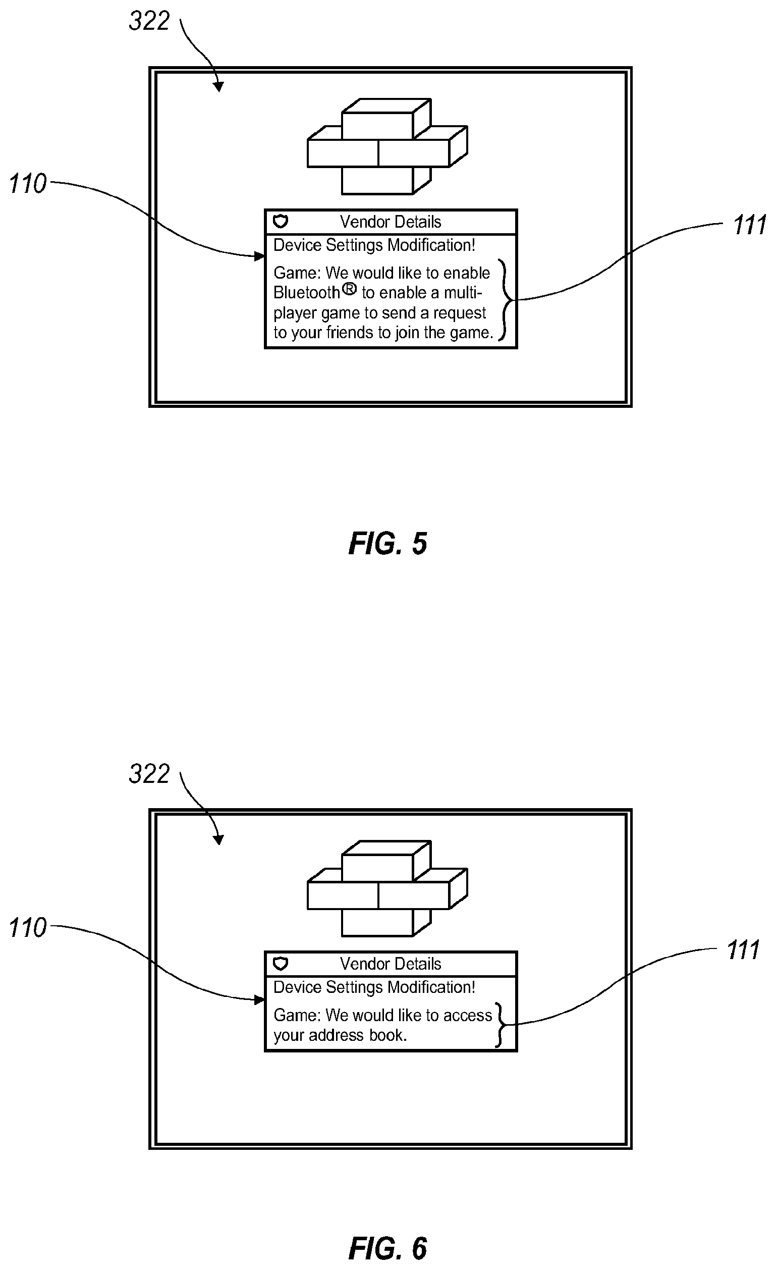 Patent US11832143 Figure 4 – Notification of access control request and explanation indicative of the access control request on a communication device