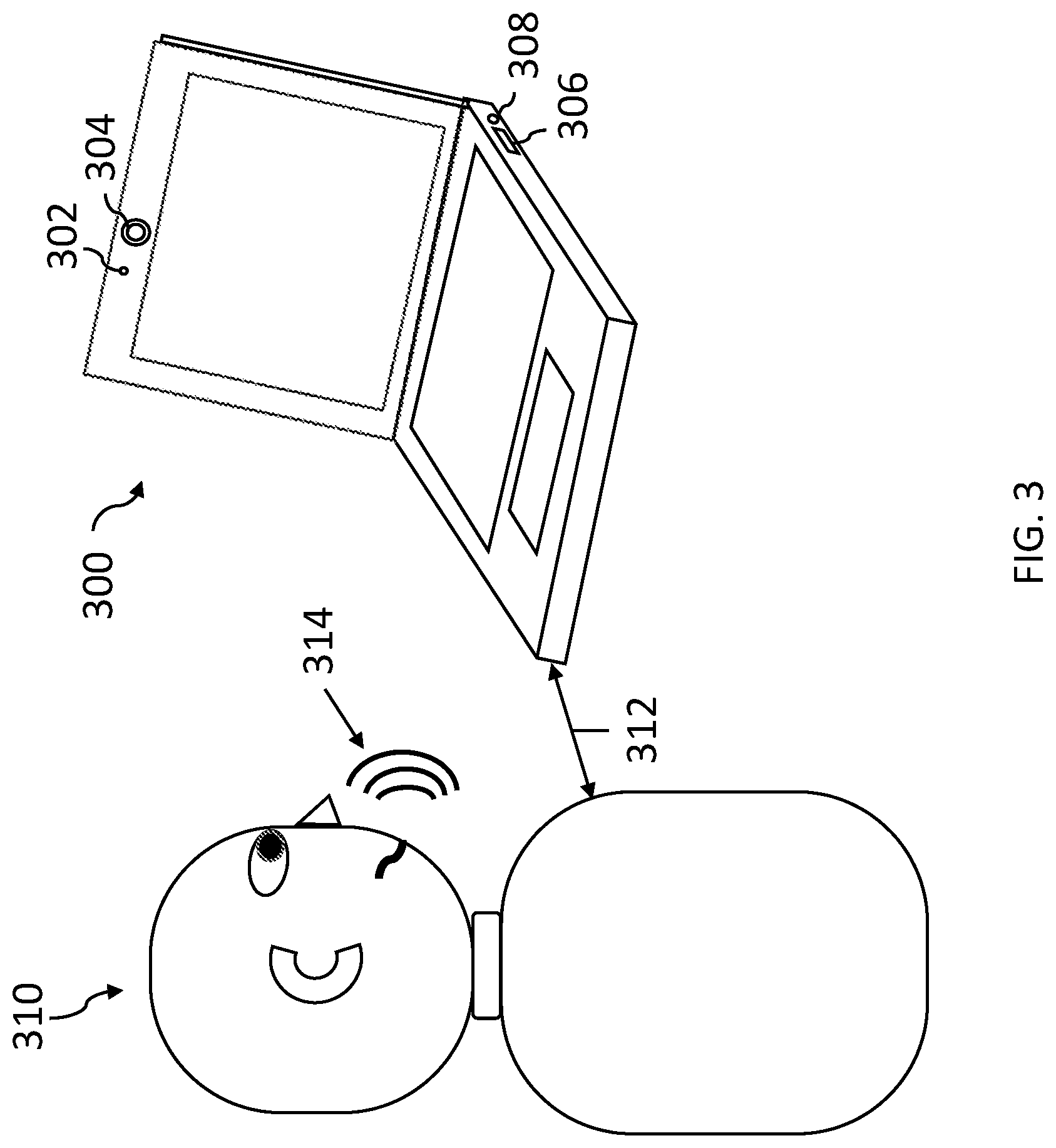 Patent US11832187 Figure 3 – Electronic device wakes