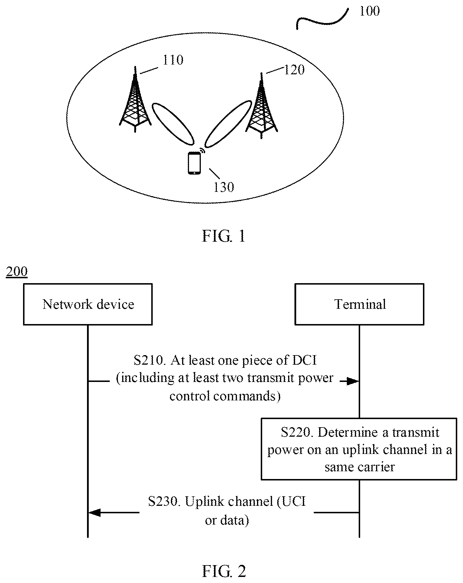 Patent US11832191 Figure 1 – Power control method, terminal, and network device