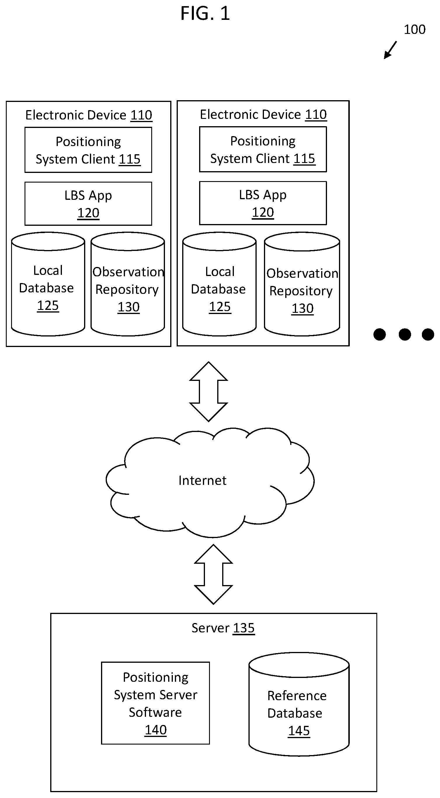 Patent US11832211 Figure 1 – Positioning system with multi-position beacons
