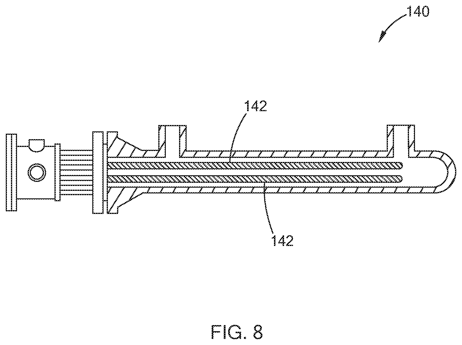 Patent US11832356 Figure 8 – Resistive heater with temperature sensing power pins