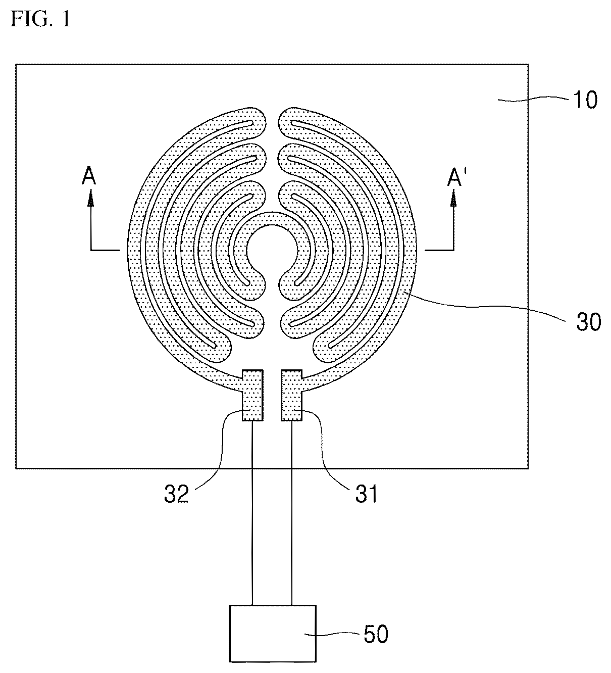 Patent US11832358 Figure 1 – Surface type heating element having controlled oxide layer and manufacturing method thereof