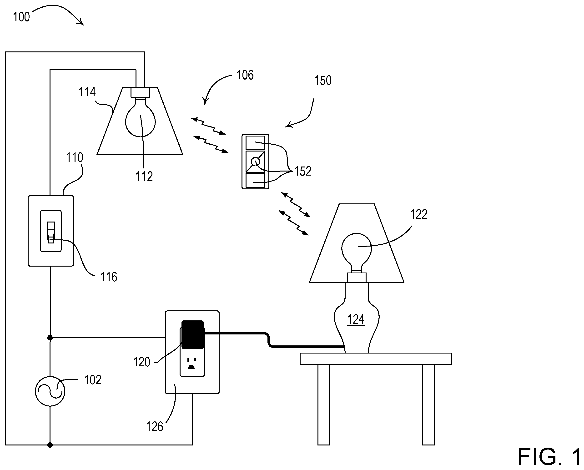 Patent US11832368 Figure 1 – State retention load control system