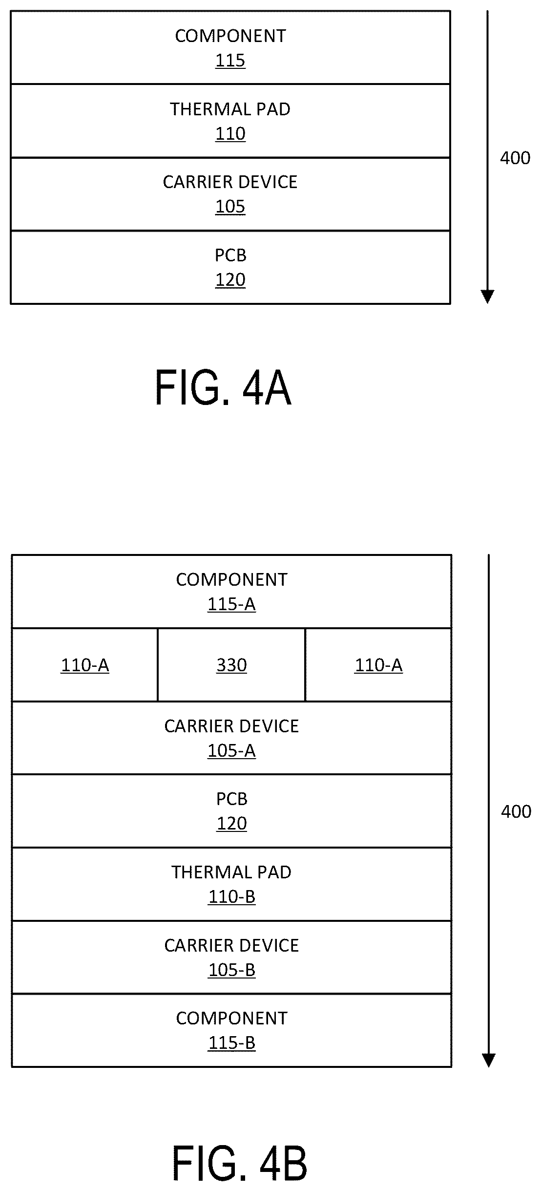 Patent US11832378 Figure 4 – Carrier device for a thermal pad of an information handling system