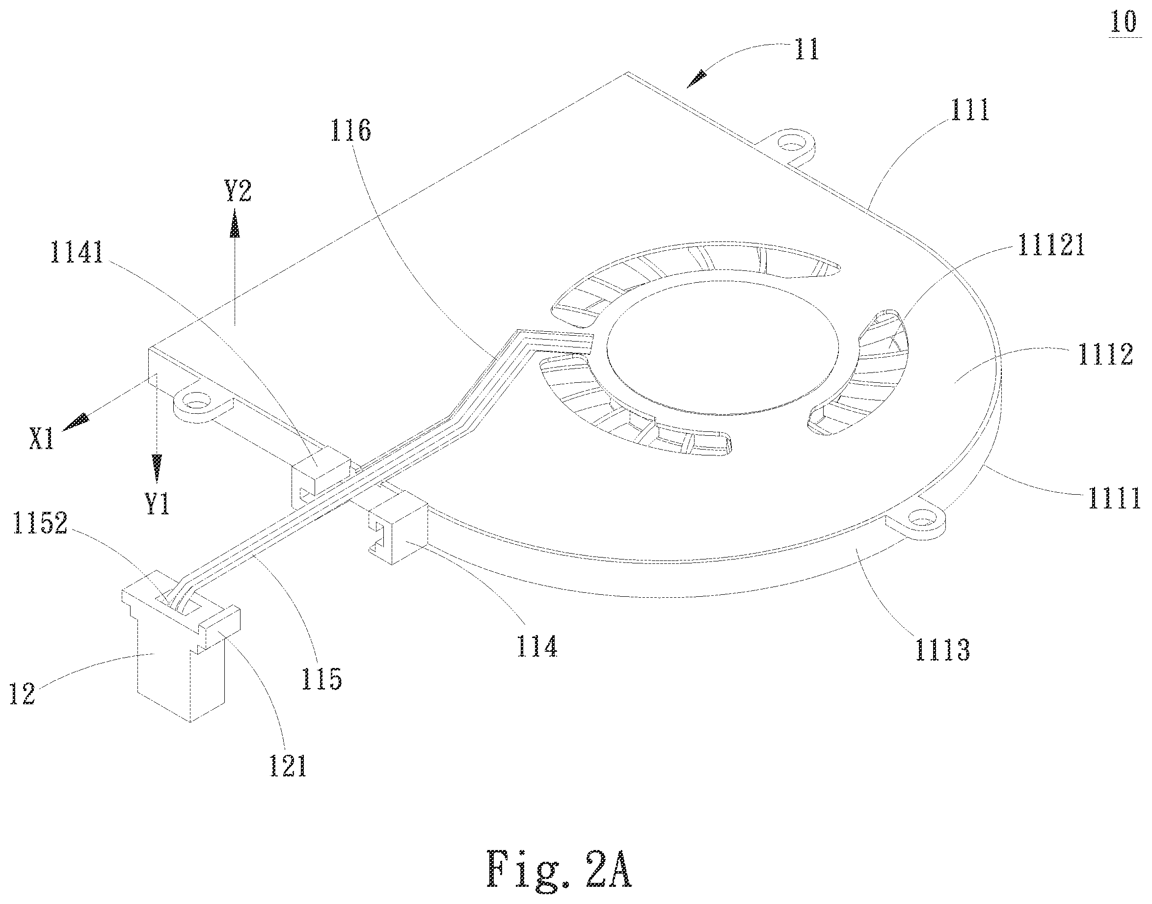 Patent US11832380 Figure 2 – Fan structure automatically mountable on a system circuit board