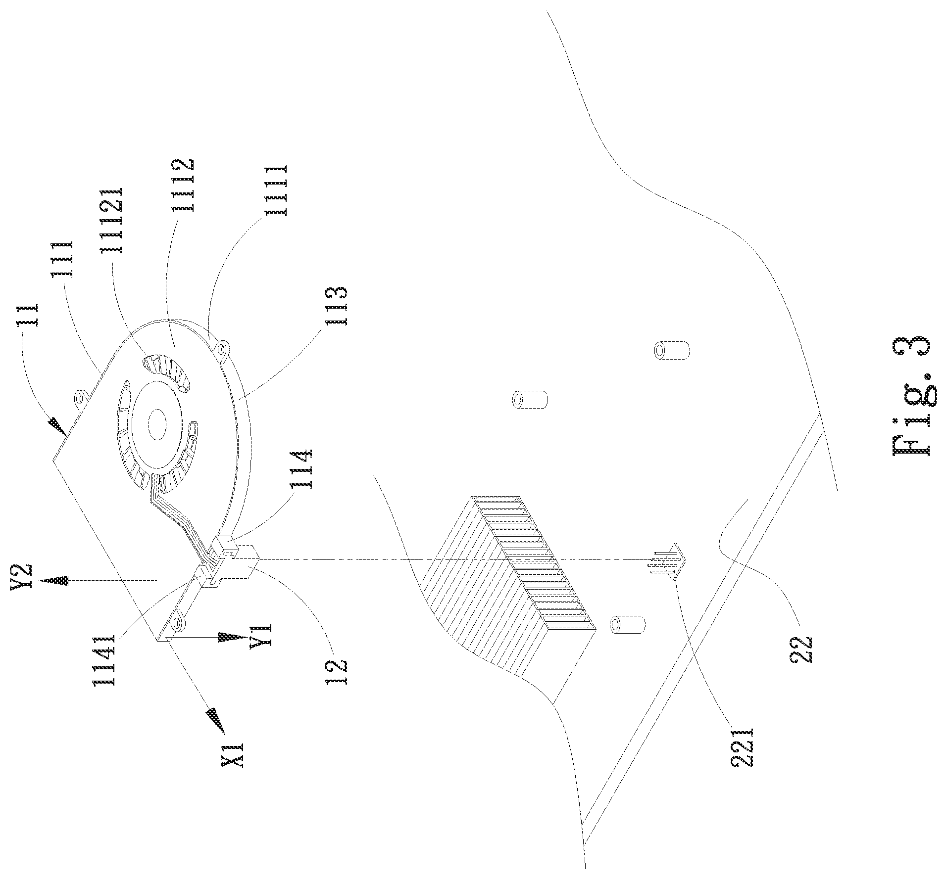 Patent US11832380 Figure 5 – Fan structure automatically mountable on a system circuit board
