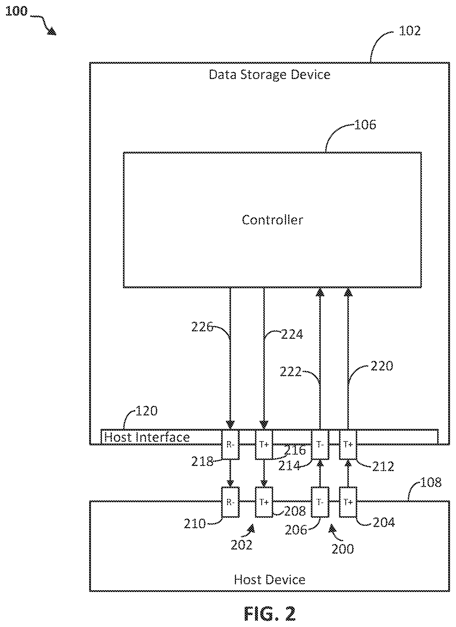 Patent US11832383 Figure 2 – Shared vias for differential pair trace routing
