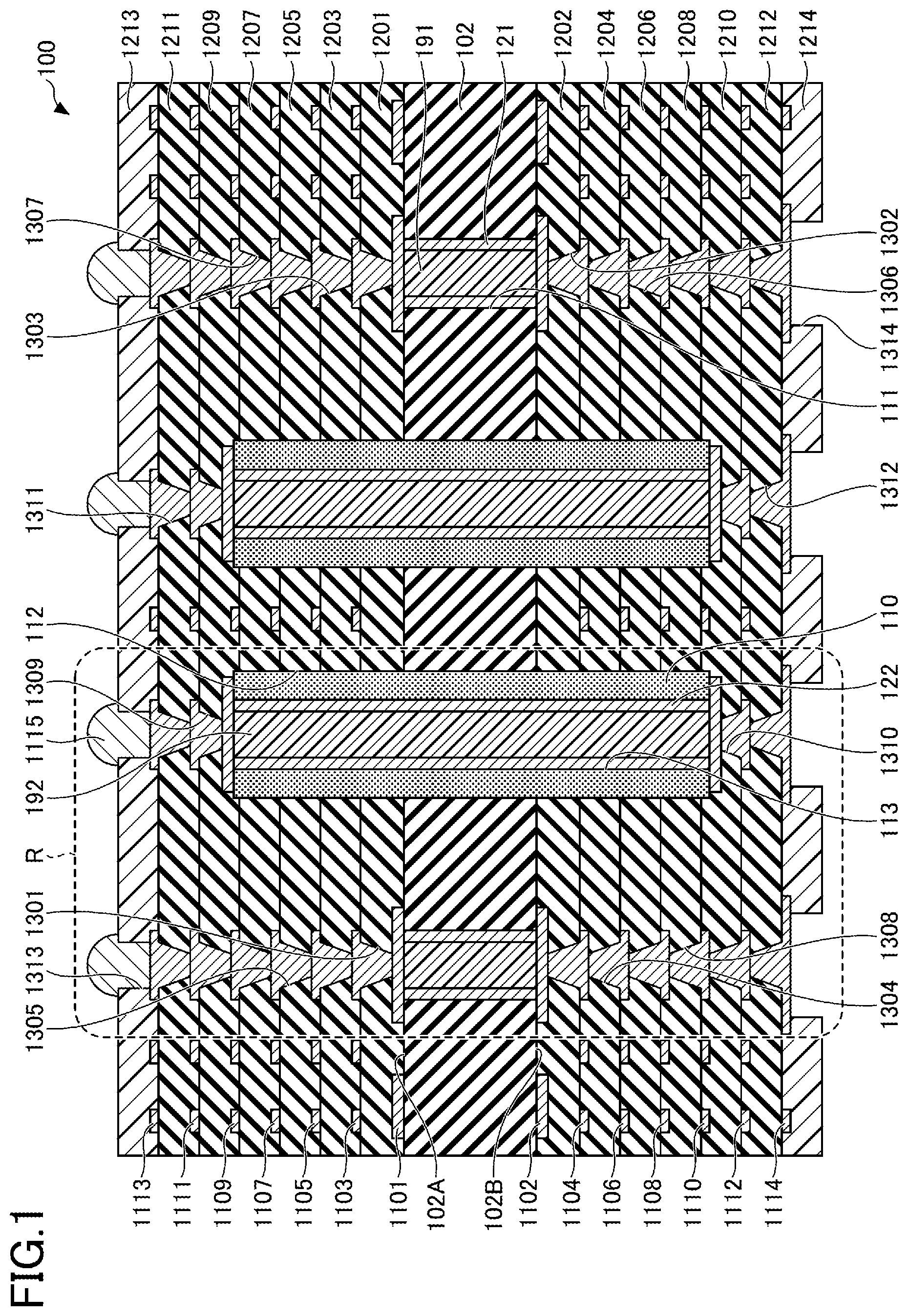Patent US11832388 Figure 1 – Wiring board