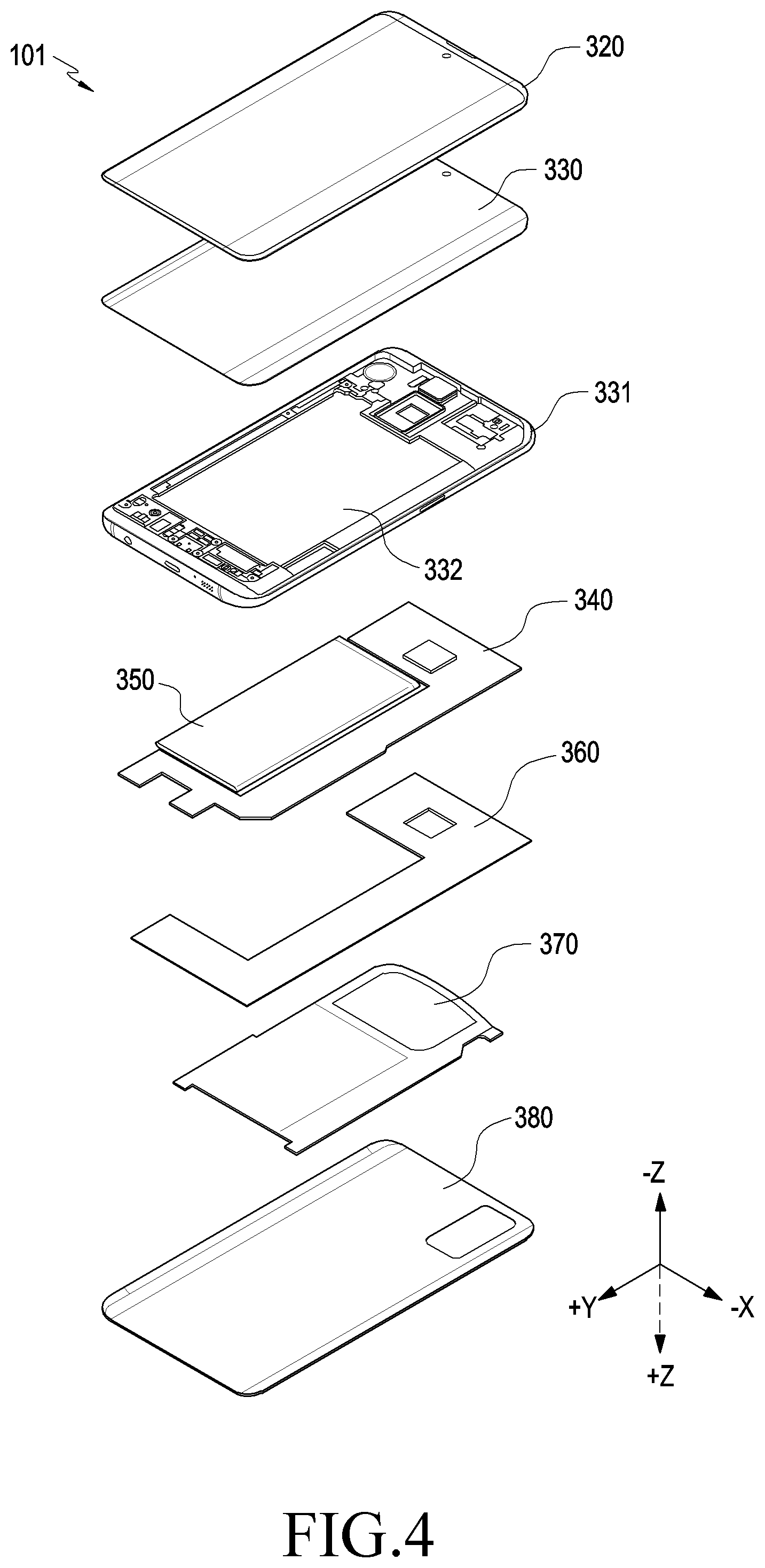 Patent US11832389 Figure 4 – Printed circuit module and electronic device including the same