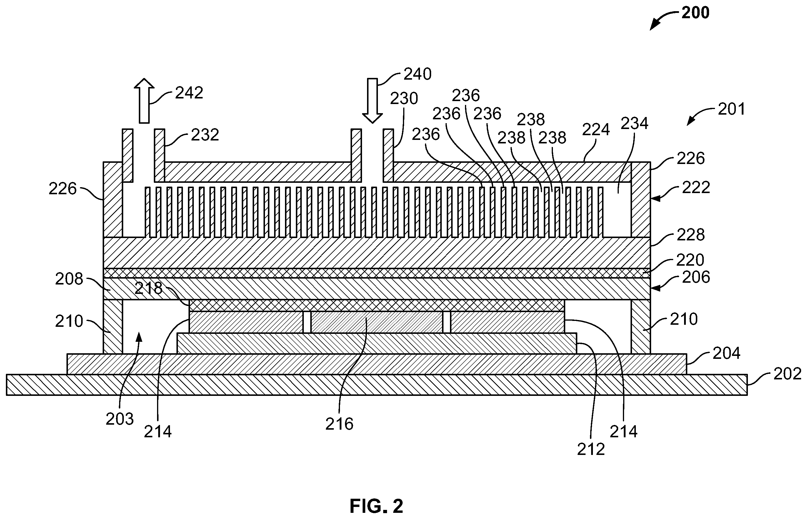 Patent US11832396 Figure 2 – Cooling electronic devices in a data center
