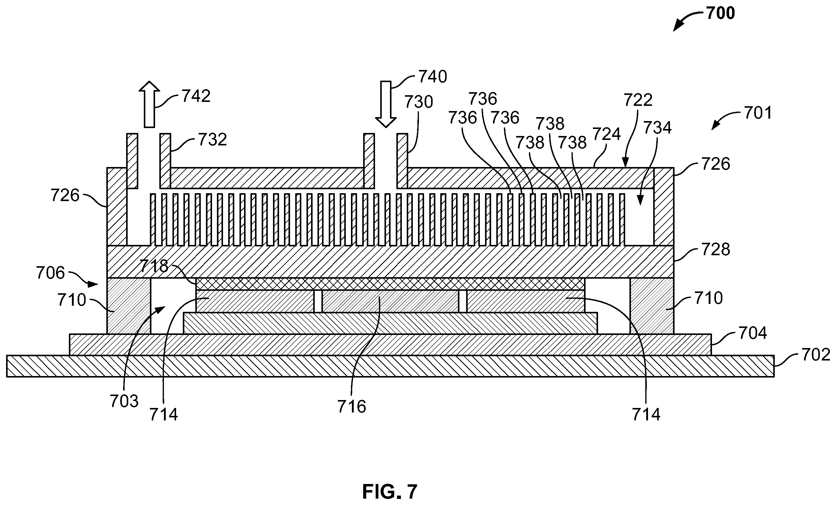 Patent US11832396 Figure 7 – Cooling electronic devices in a data center