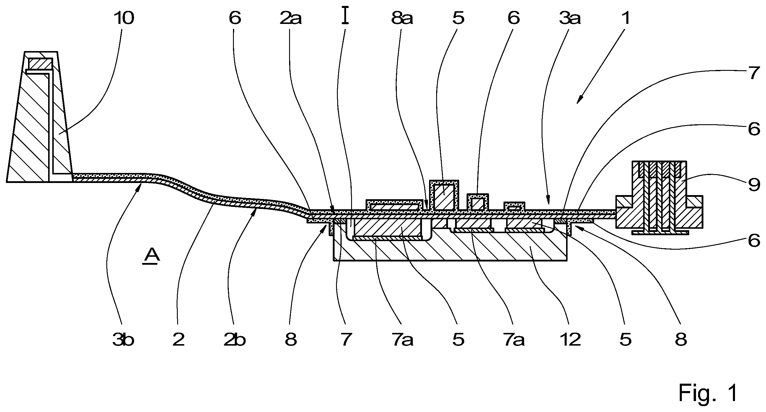Patent US11832399 Figure 1 – Electronics module for a transmission control unit, and transmission control unit