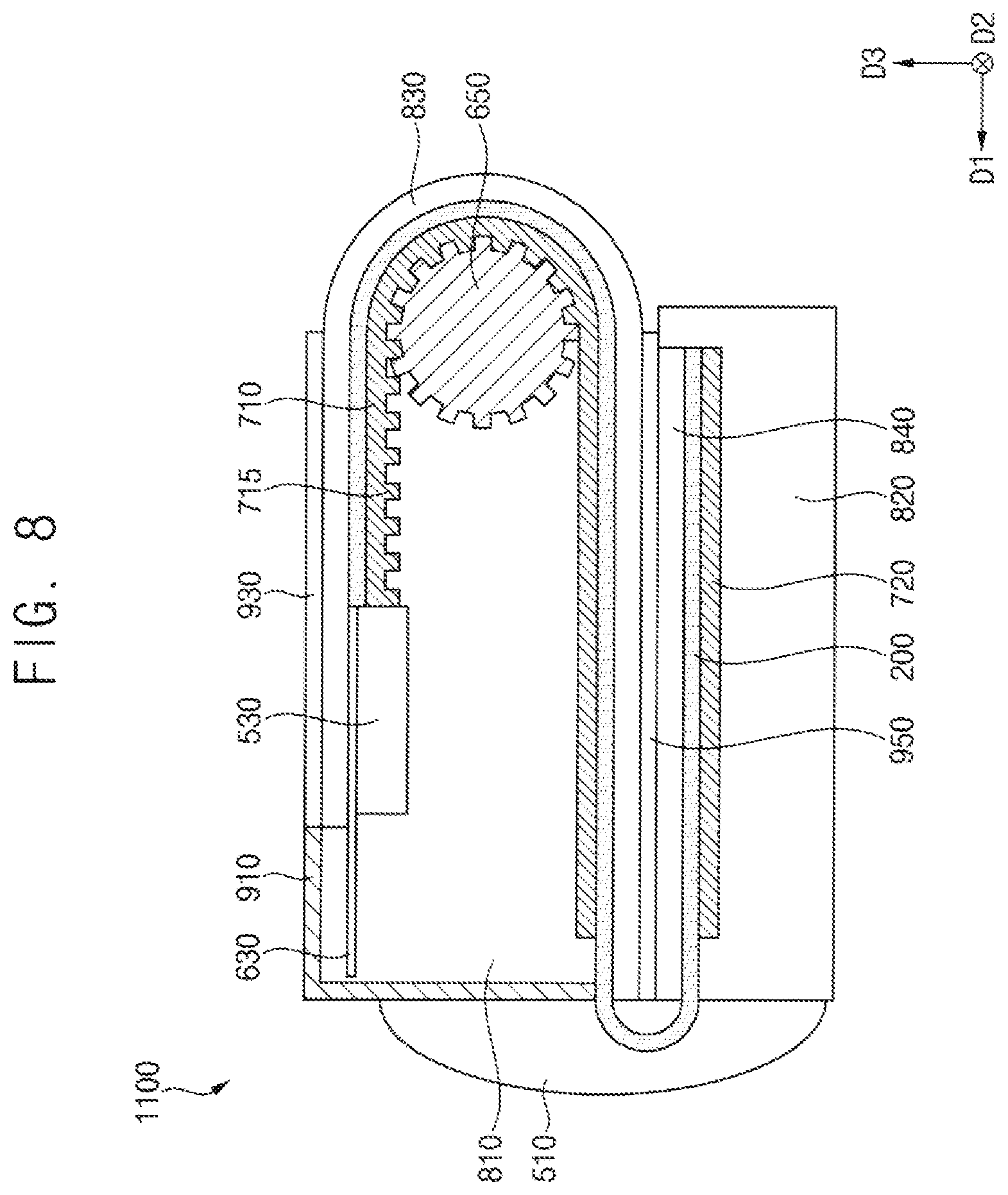 Patent US11832406 Figure 8 – Display device