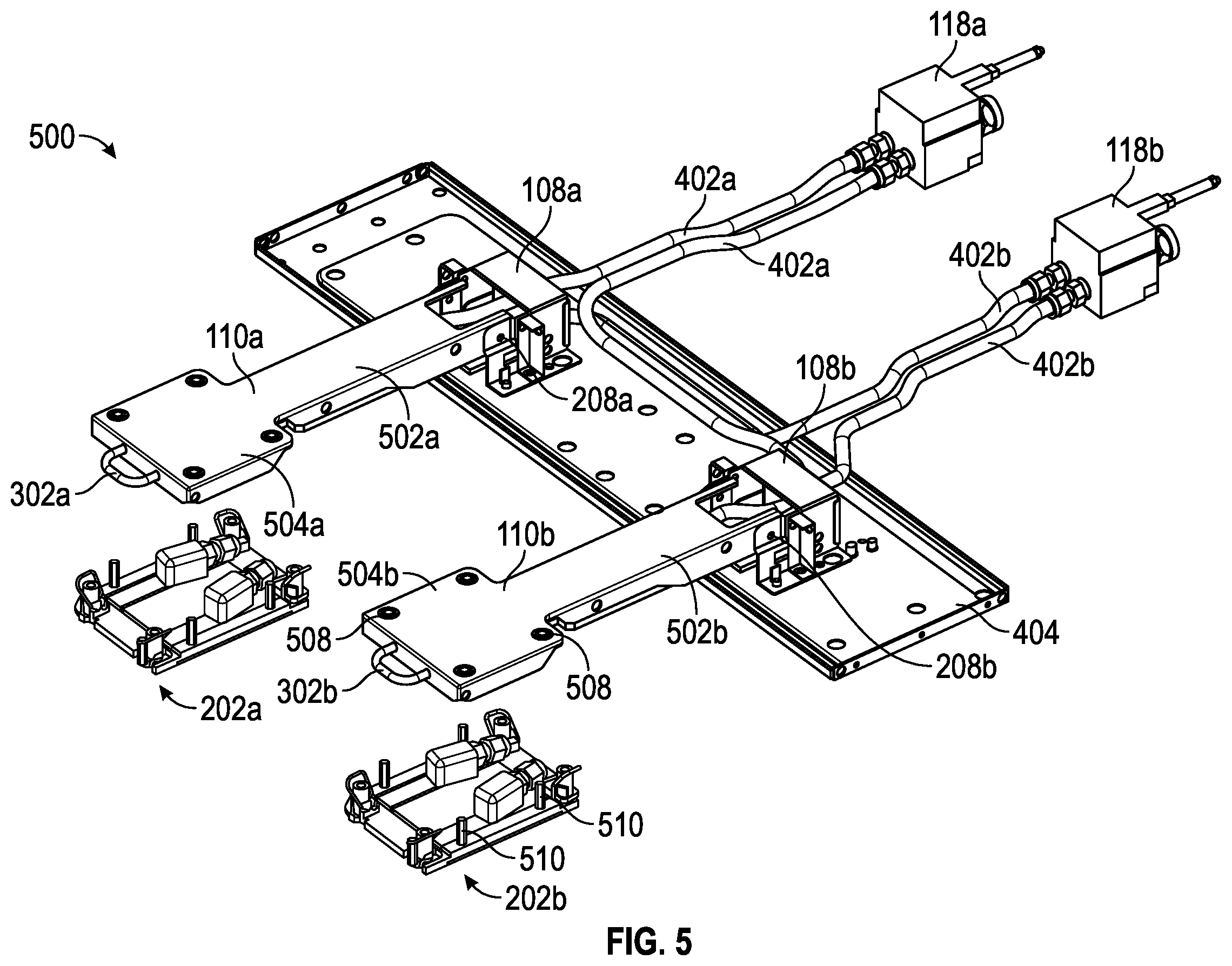 Patent US11832417 Figure 5 – Support bracket for liquid cooling cold plate mechanism