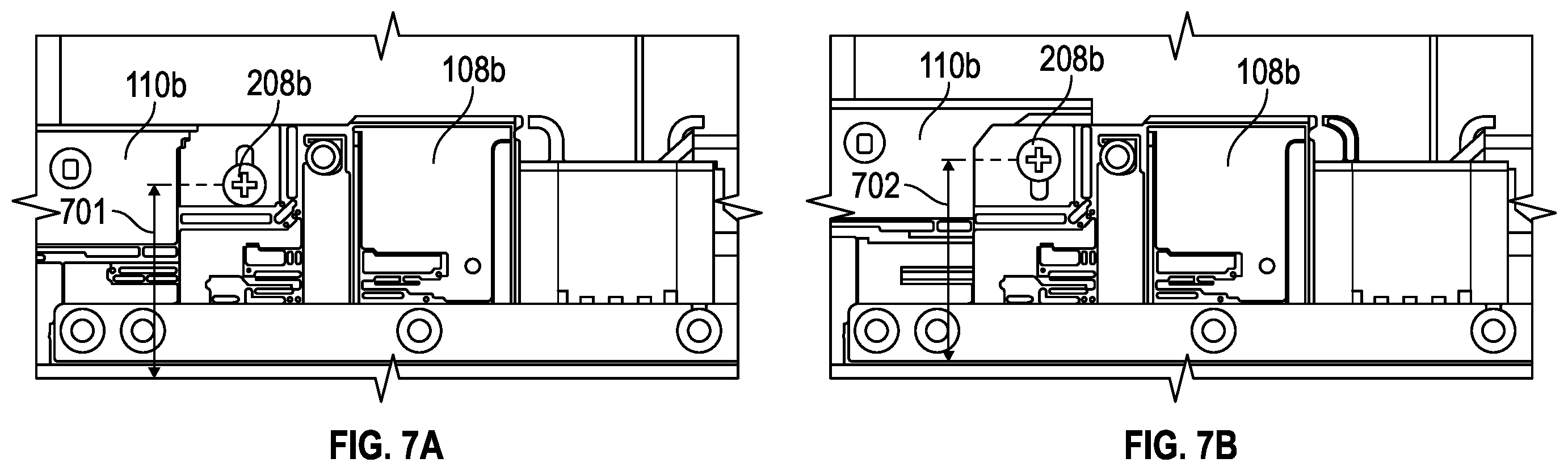 Patent US11832417 Figure 7 – Support bracket for liquid cooling cold plate mechanism