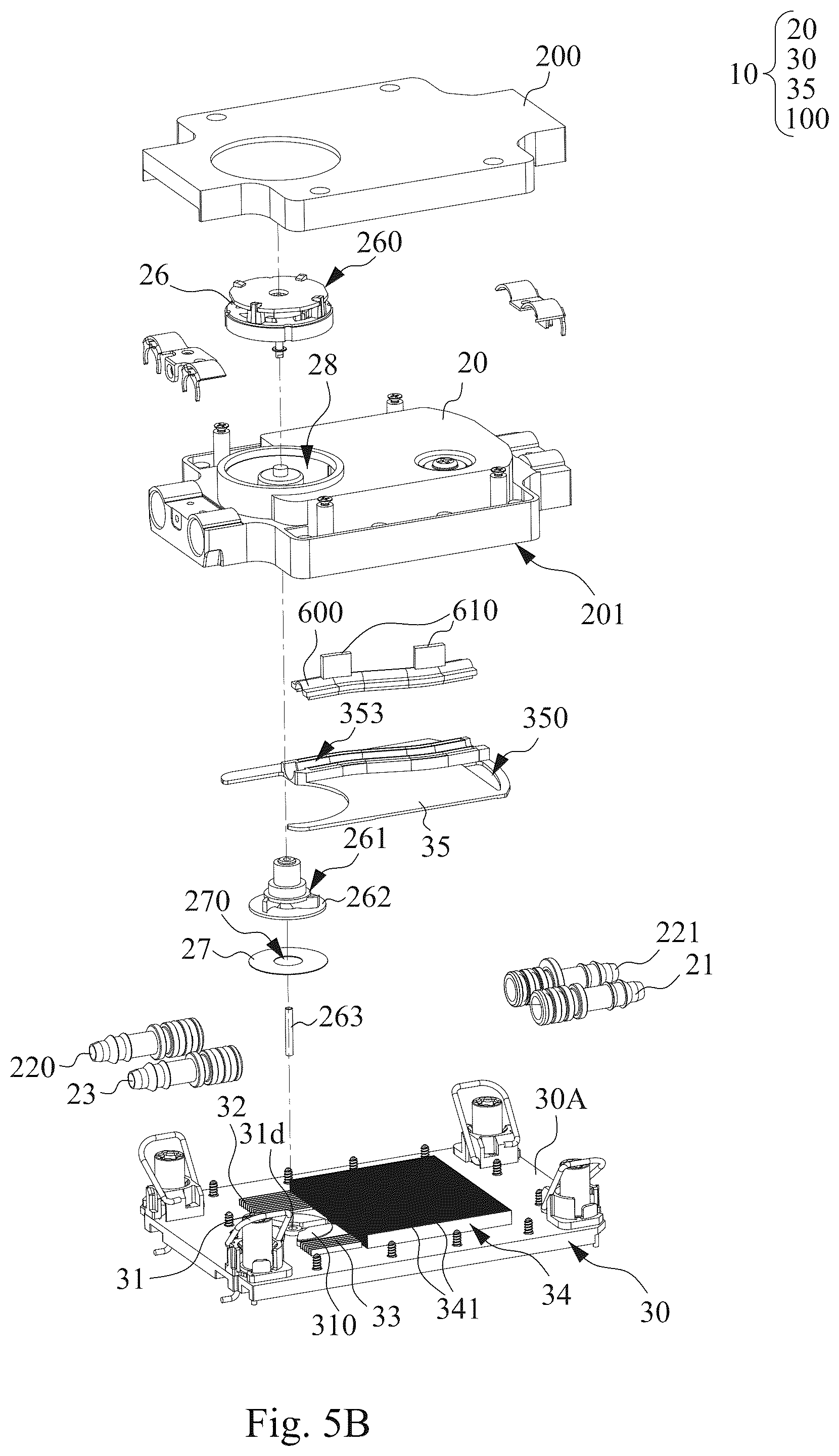 Patent US11832418 Figure 10 – Liquid cooling module and its liquid cooling head