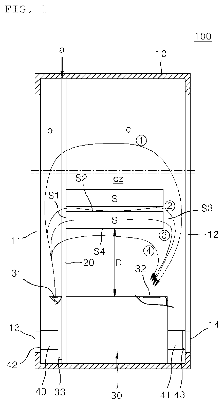 Patent US11832422 Figure 1 – Computing rack apparatus using cooling unit