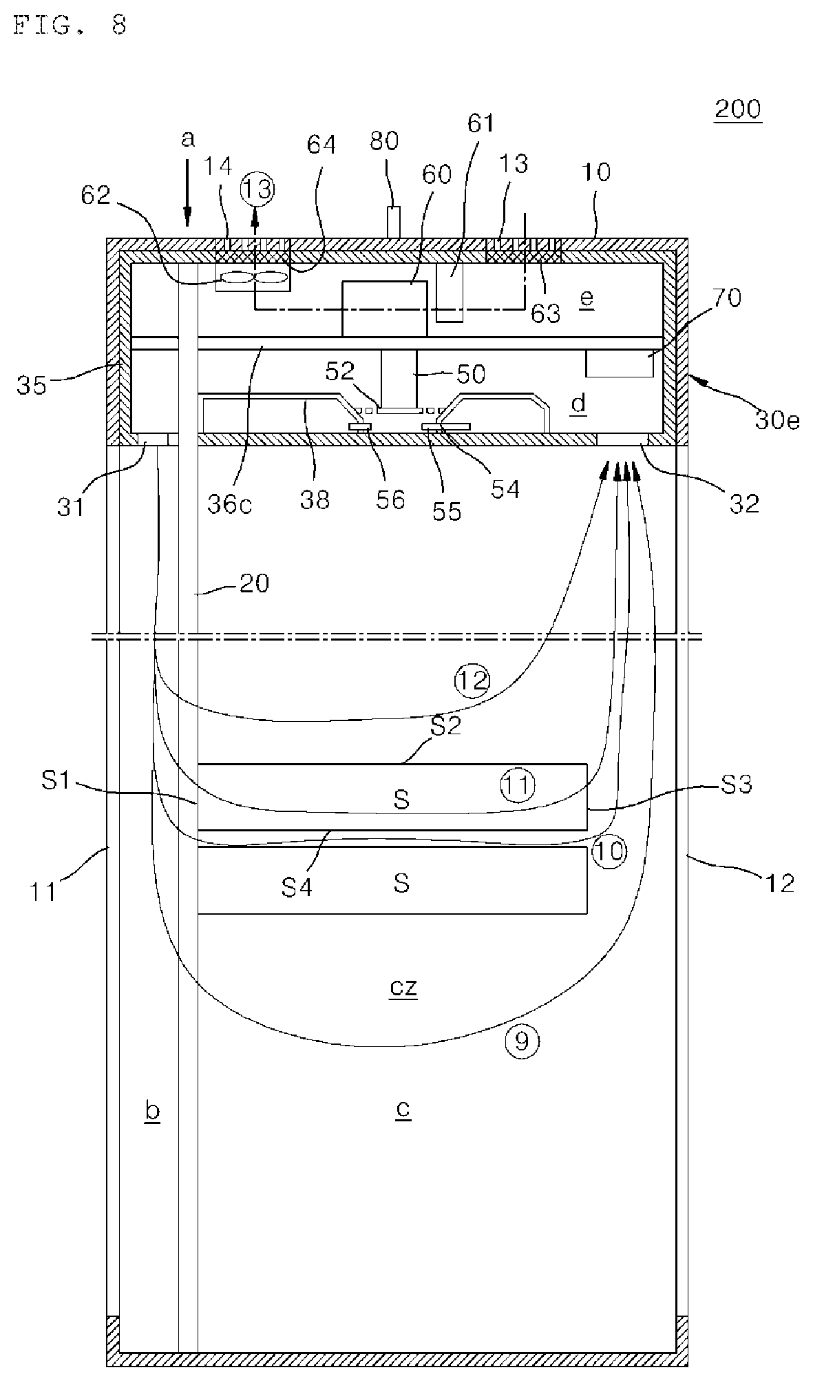 Patent US11832422 Figure 5 – Computing rack apparatus using cooling unit