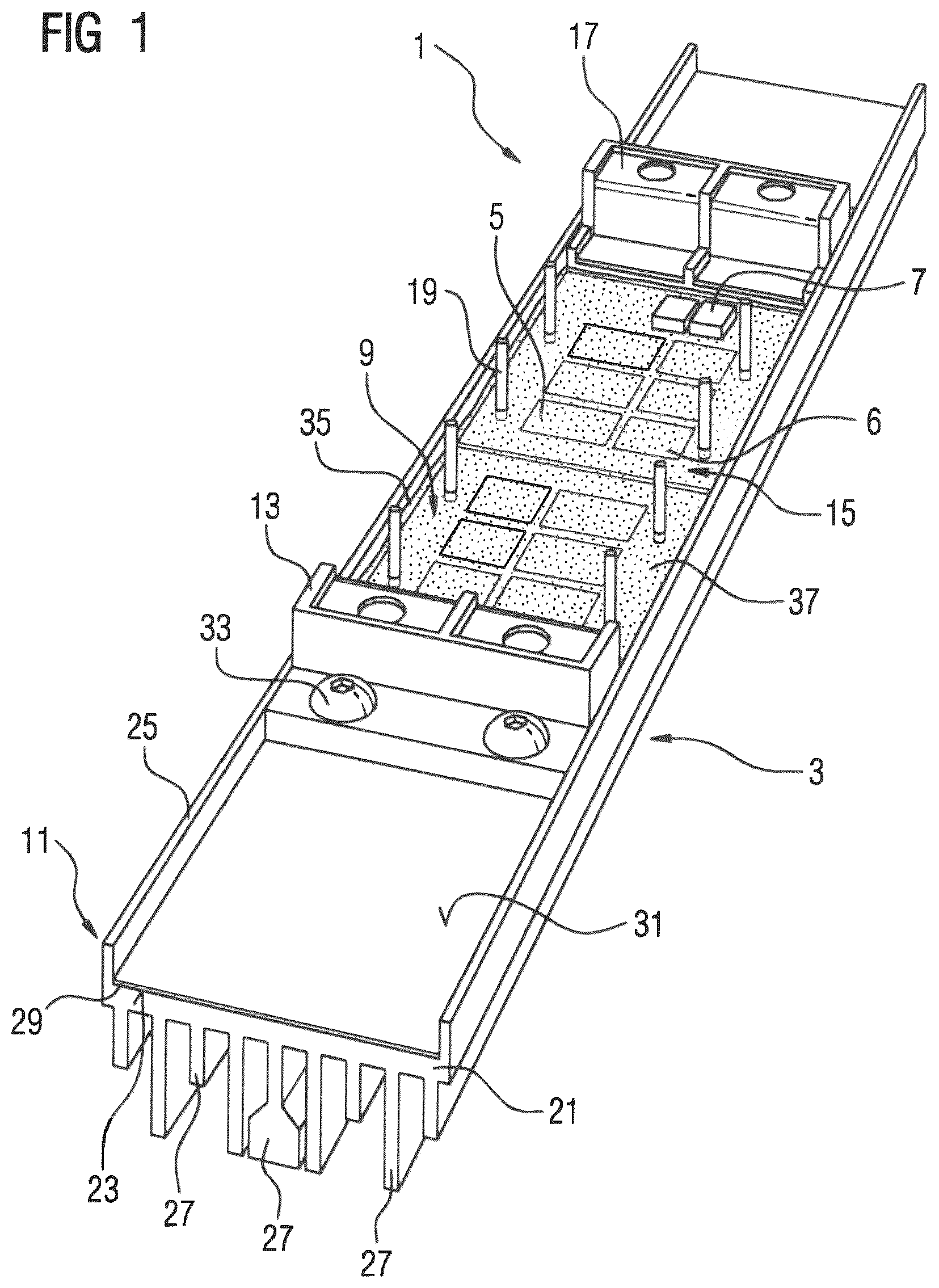 Patent US11832425 Figure 1 – Support for electric components