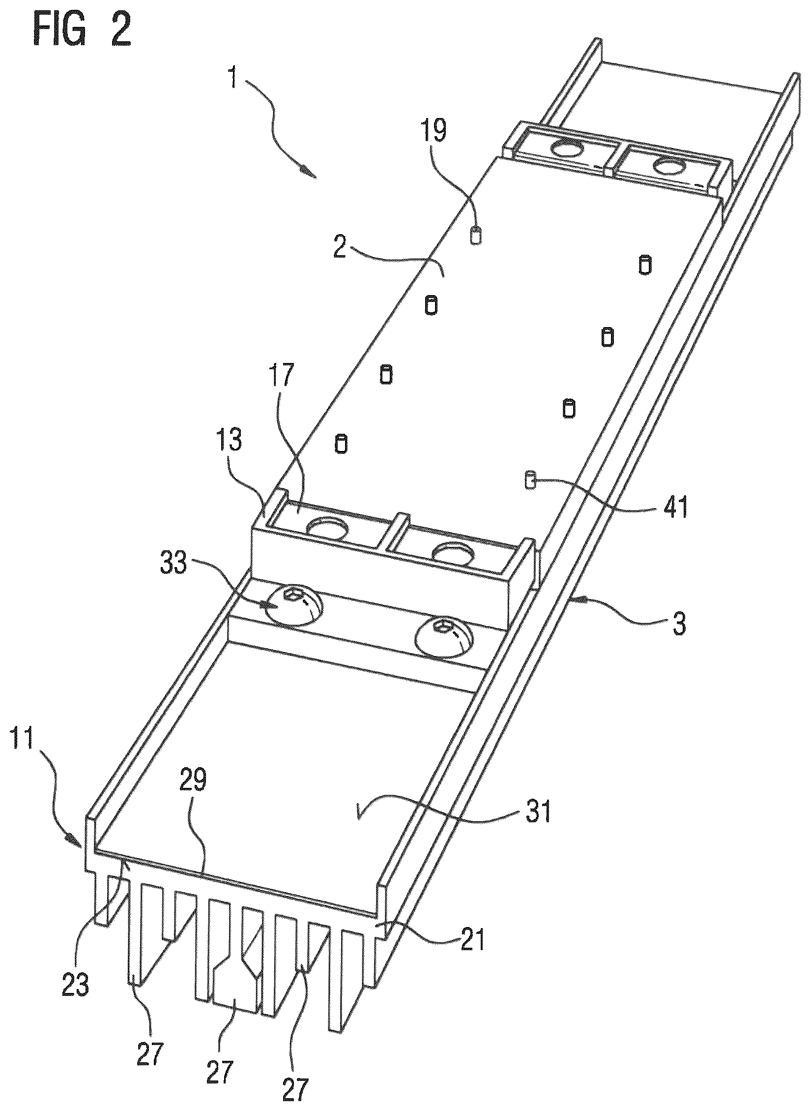 Patent US11832425 Figure 2 – Support for electric components
