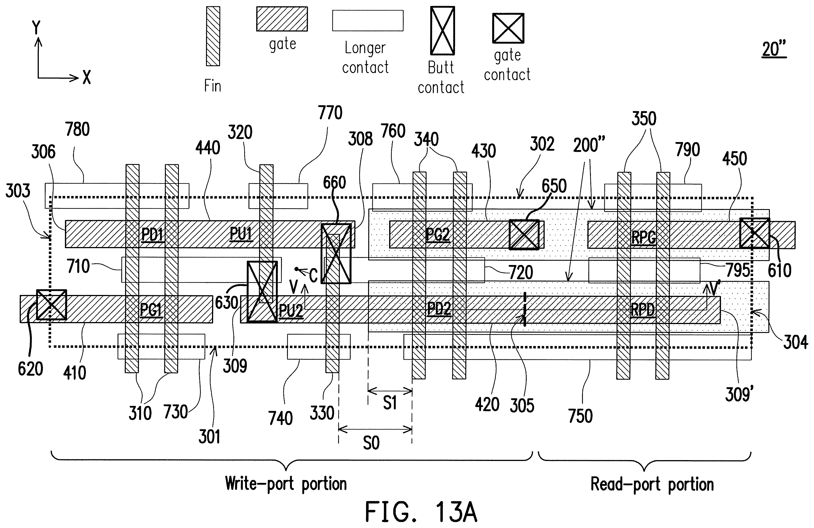Patent US11832429 Figure 15 – Eight-transistor static random access memory, layout thereof, and method for manufacturing the same