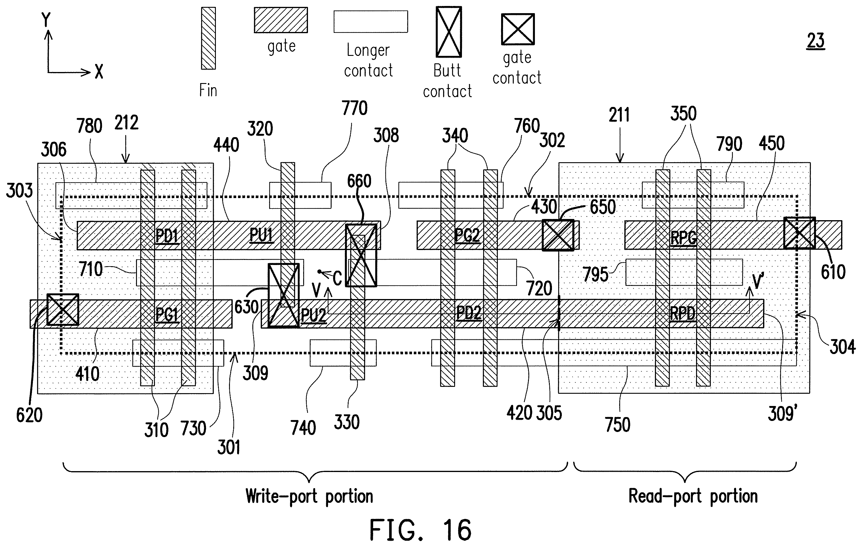 Patent US11832429 Figure 19 – Eight-transistor static random access memory, layout thereof, and method for manufacturing the same