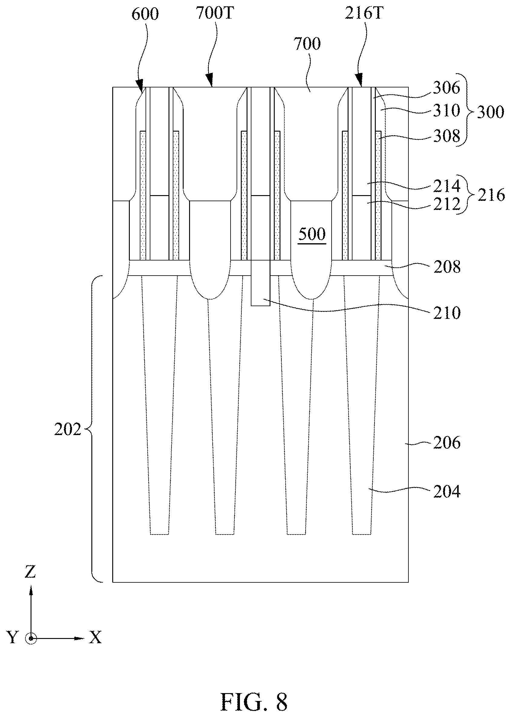 Patent US11832435 Figure 8 – Semiconductor device and method of fabricating the same