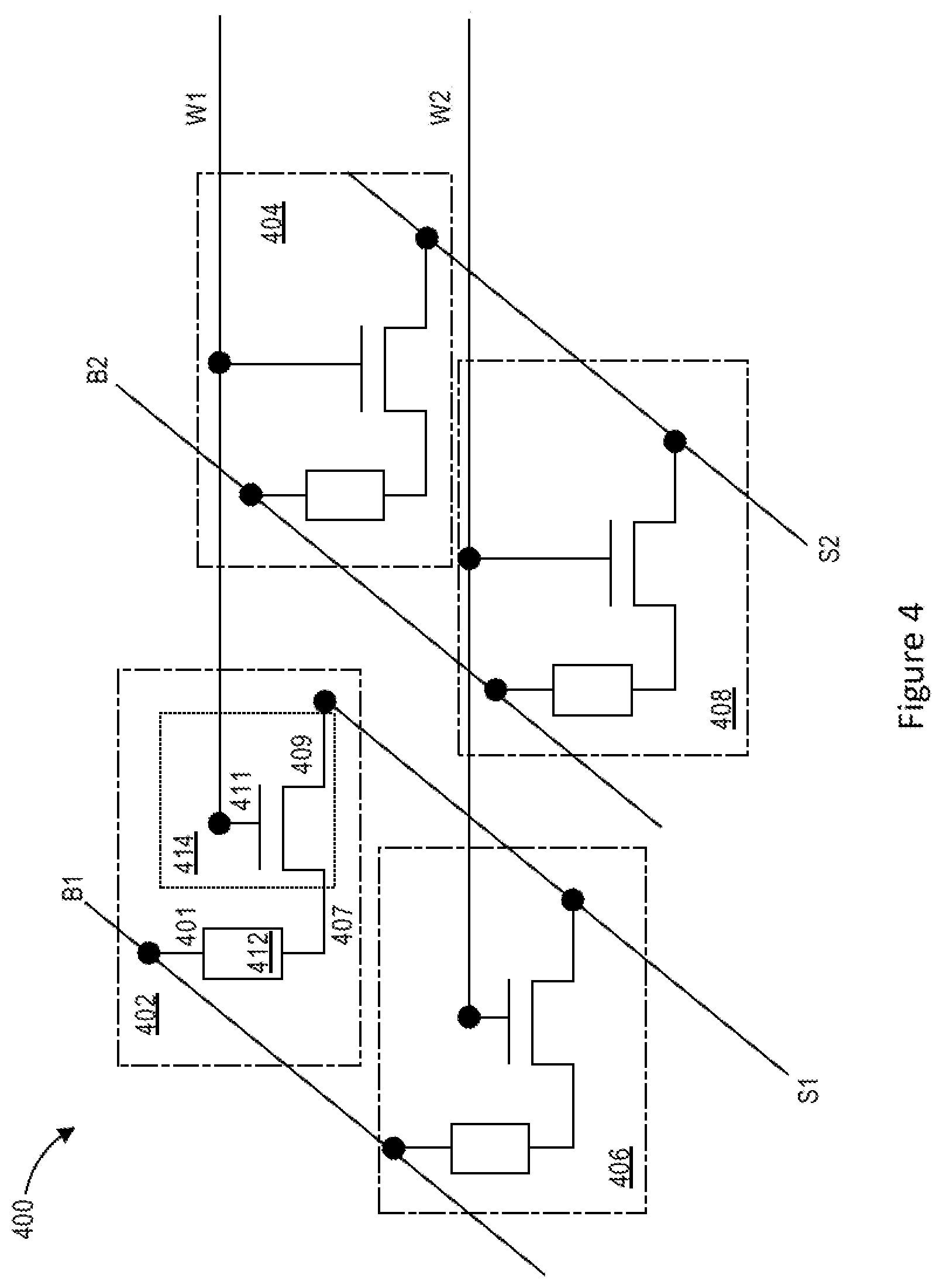 Patent US11832438 Figure 6 – Capacitor connections in dielectric layers