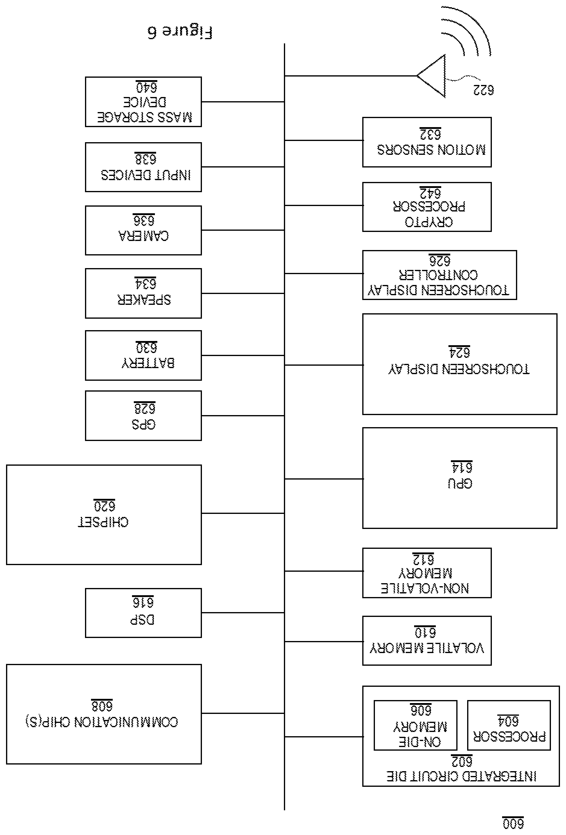Patent US11832438 Figure 8 – Capacitor connections in dielectric layers