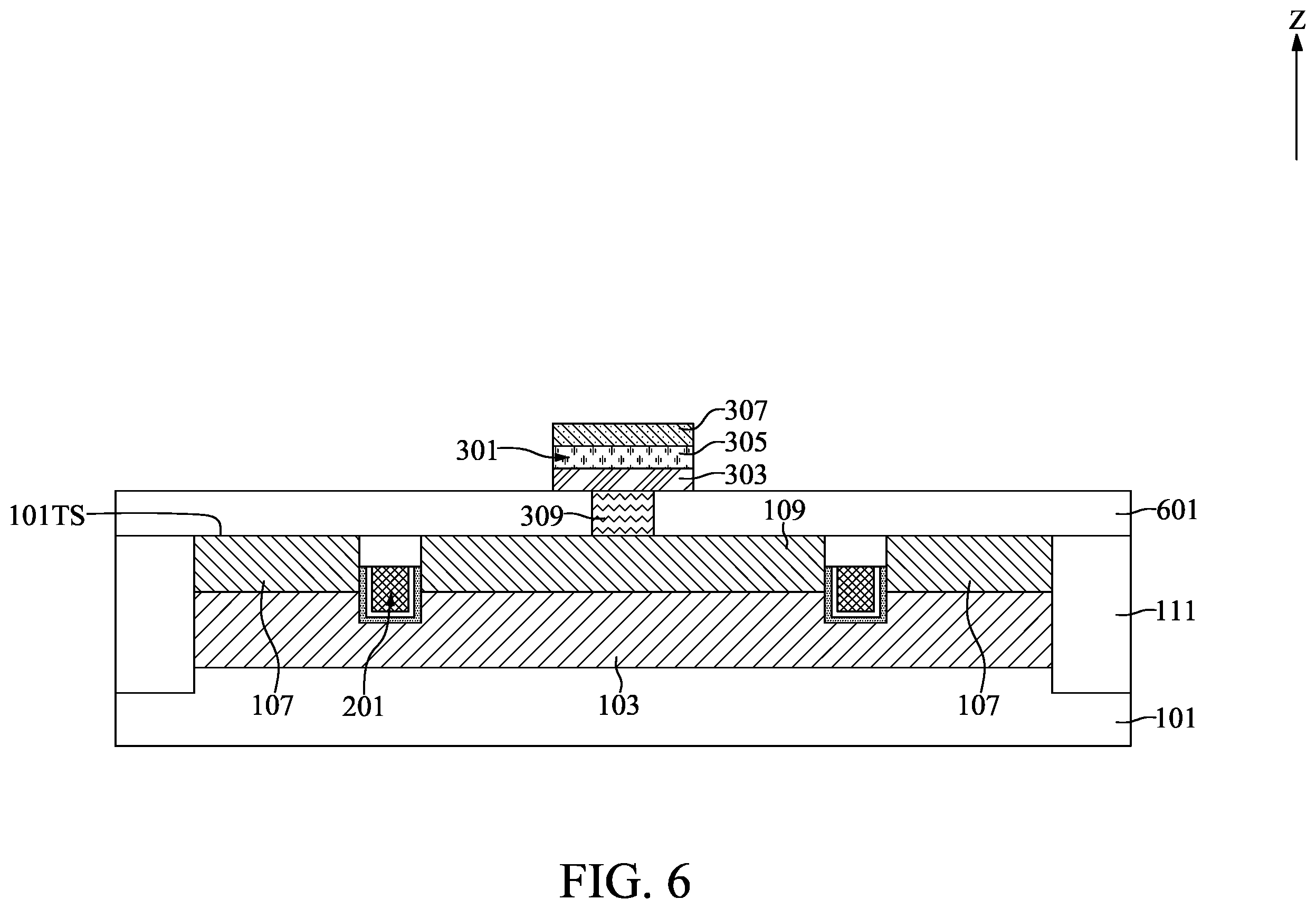 Patent US11832439 Figure 6 – Semiconductor device with pad structure and method for fabricating the same