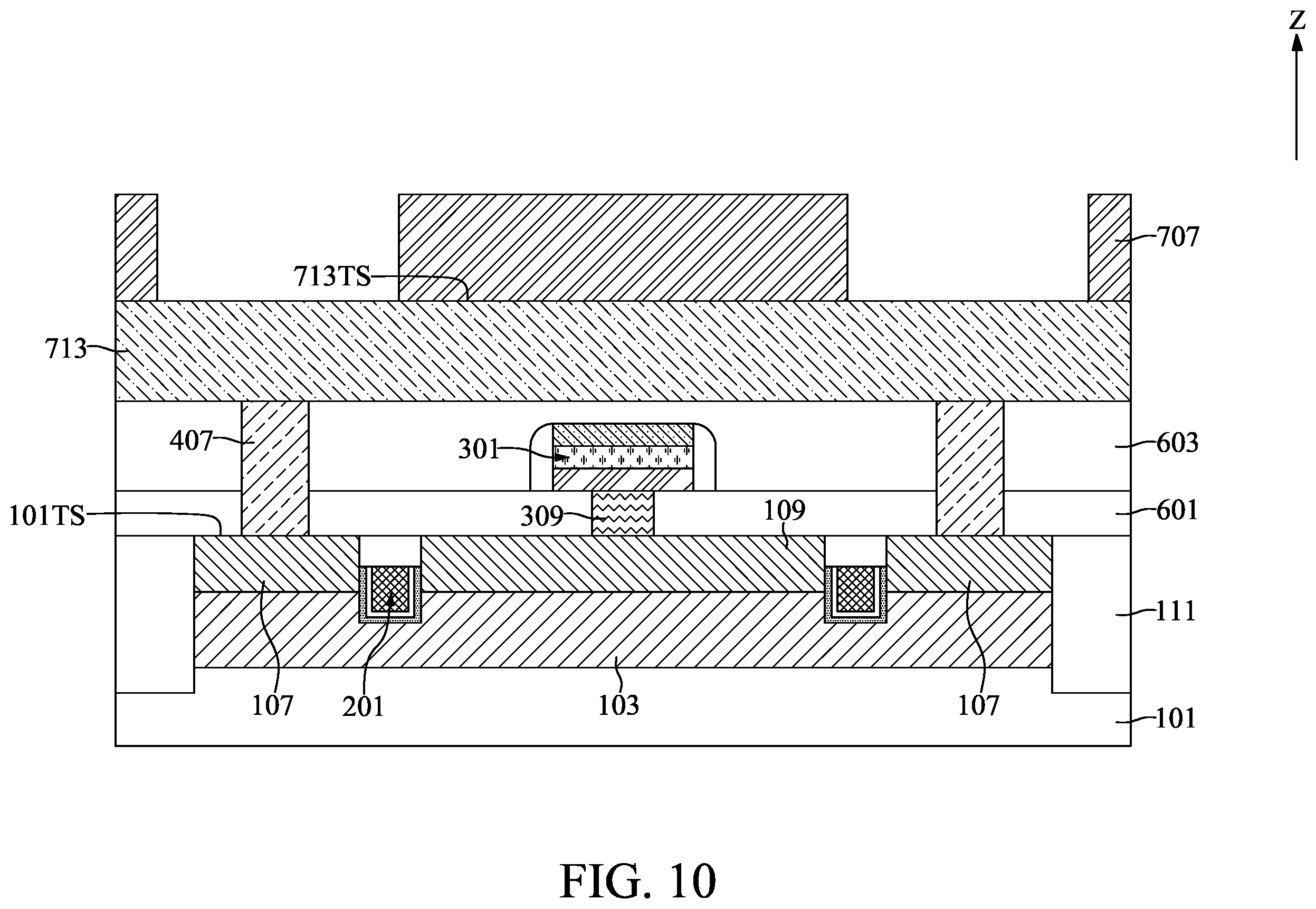 Patent US11832439 Figure 10 – Semiconductor device with pad structure and method for fabricating the same