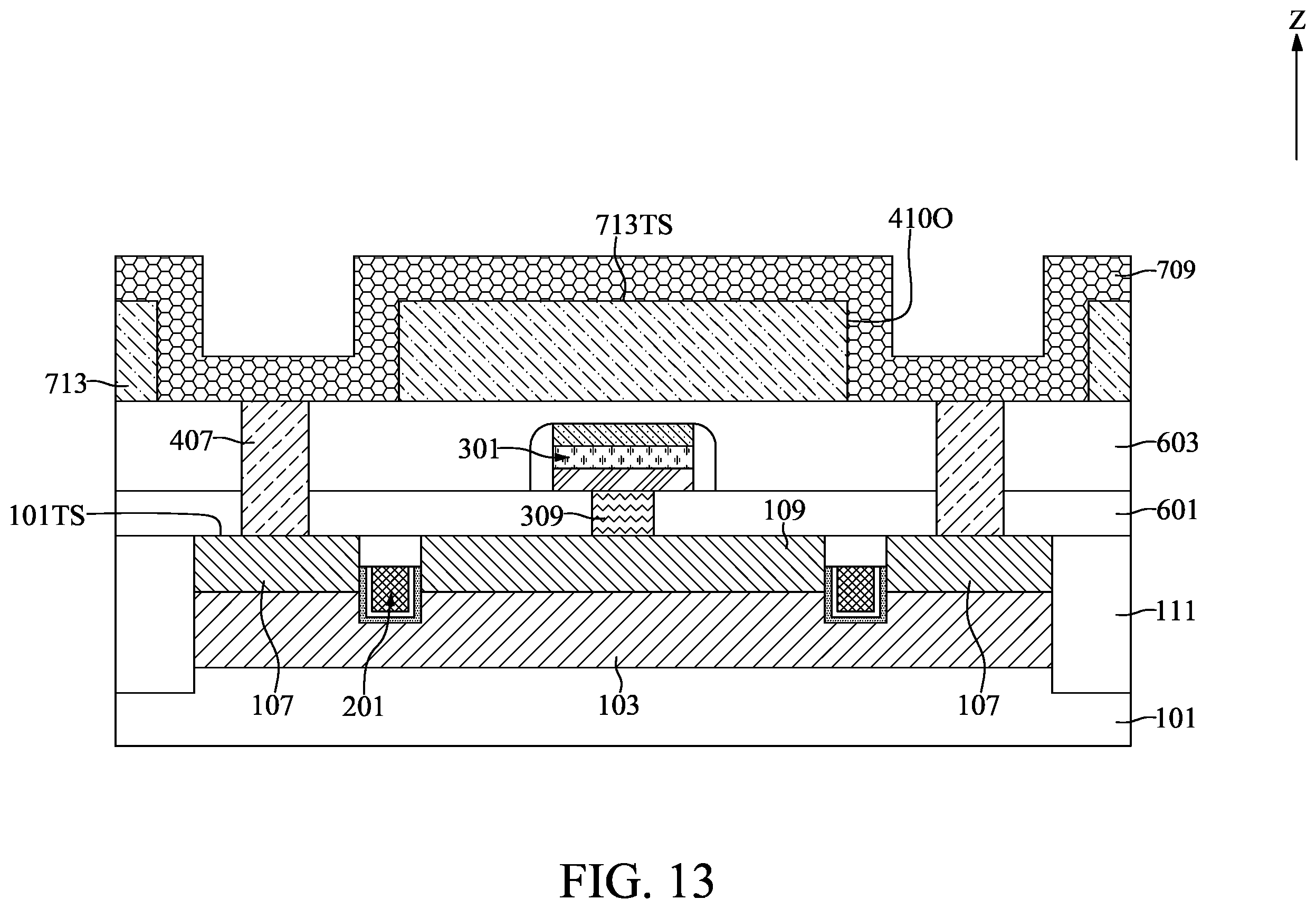 Patent US11832439 Figure 13 – Semiconductor device with pad structure and method for fabricating the same