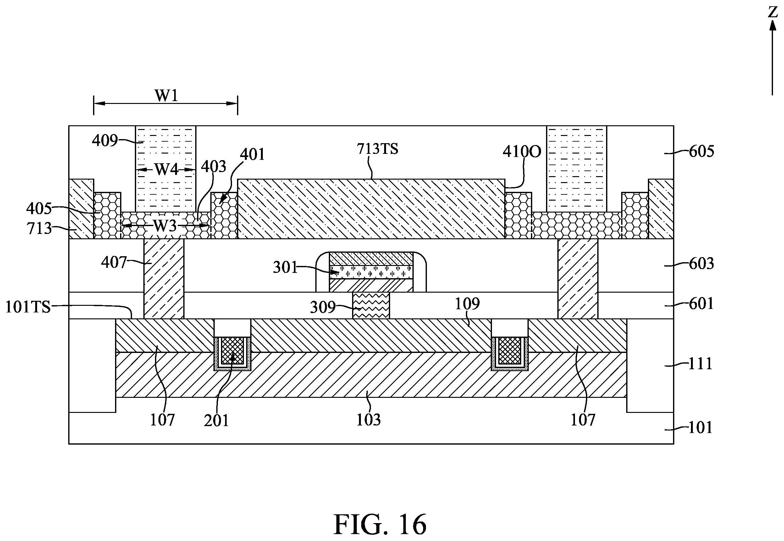 Patent US11832439 Figure 16 – Semiconductor device with pad structure and method for fabricating the same