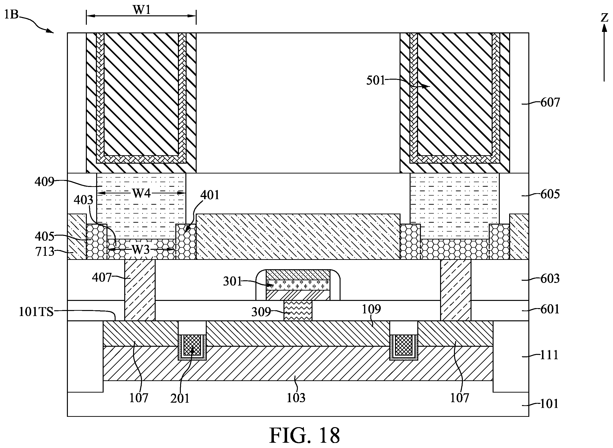 Patent US11832439 Figure 18 – Semiconductor device with pad structure and method for fabricating the same